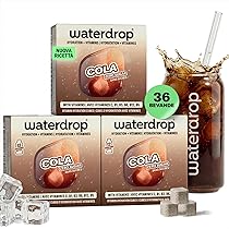 waterdrop® Cola Nuova Ricetta – Bevanda senza zucchero – 36 cubi per acqua naturale o frizzante – Gusto cola classico, fresco e leggero – Zero calorie, con vitamine – Alternativa alle bibite gassate