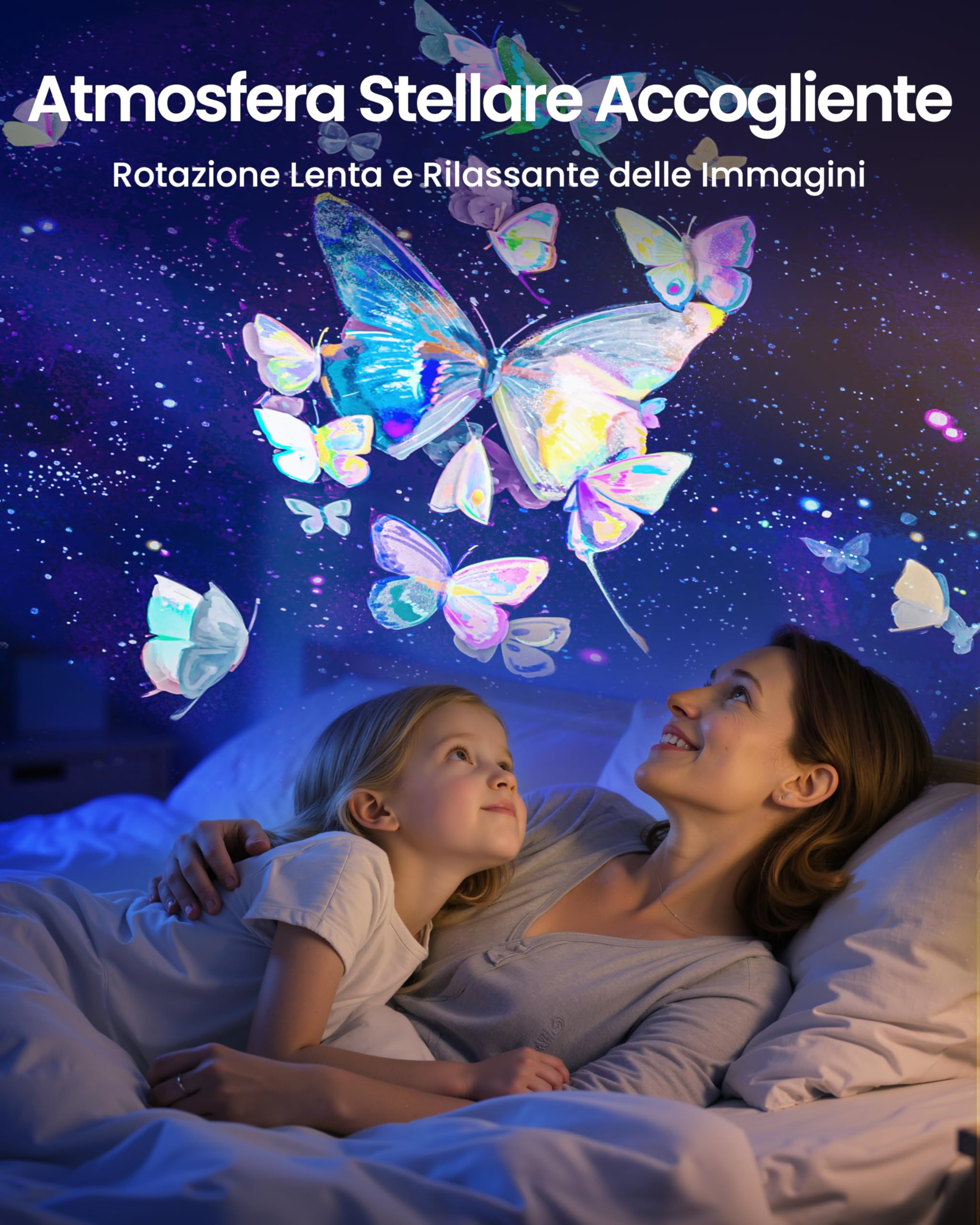 POCOCO Proiettore Stelle, Hd Star Projector Ricaricabile, 5K HD Dischi | Galassia Realistica,Autonomia 6h,Timer,2 Dischi Sostituibili.Decorazione Della Camera, Studio E Relax, Per Adulti E Bambini