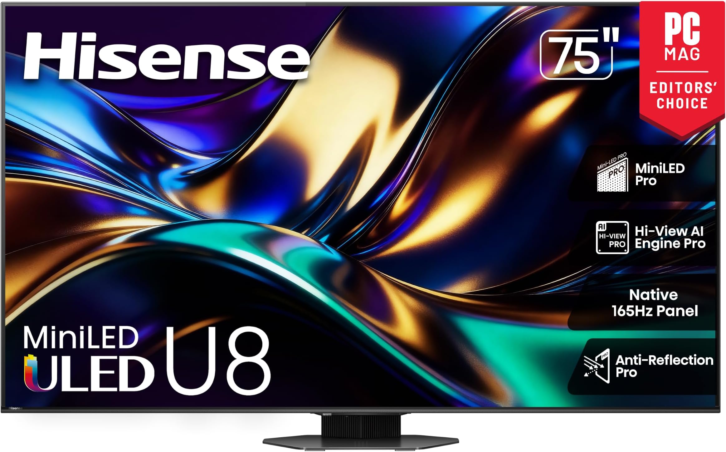 75" U8 Series ULED Mini-LED 4K UHD Smart Google TV (75U8QG) - QLED, Native 165Hz, VRR 288, Up to LD5600, 5000 Nits, HDR10+, Dolby Vision IQ · Atmos, IMAX Enhanced, 4.1.2 Ch Audio