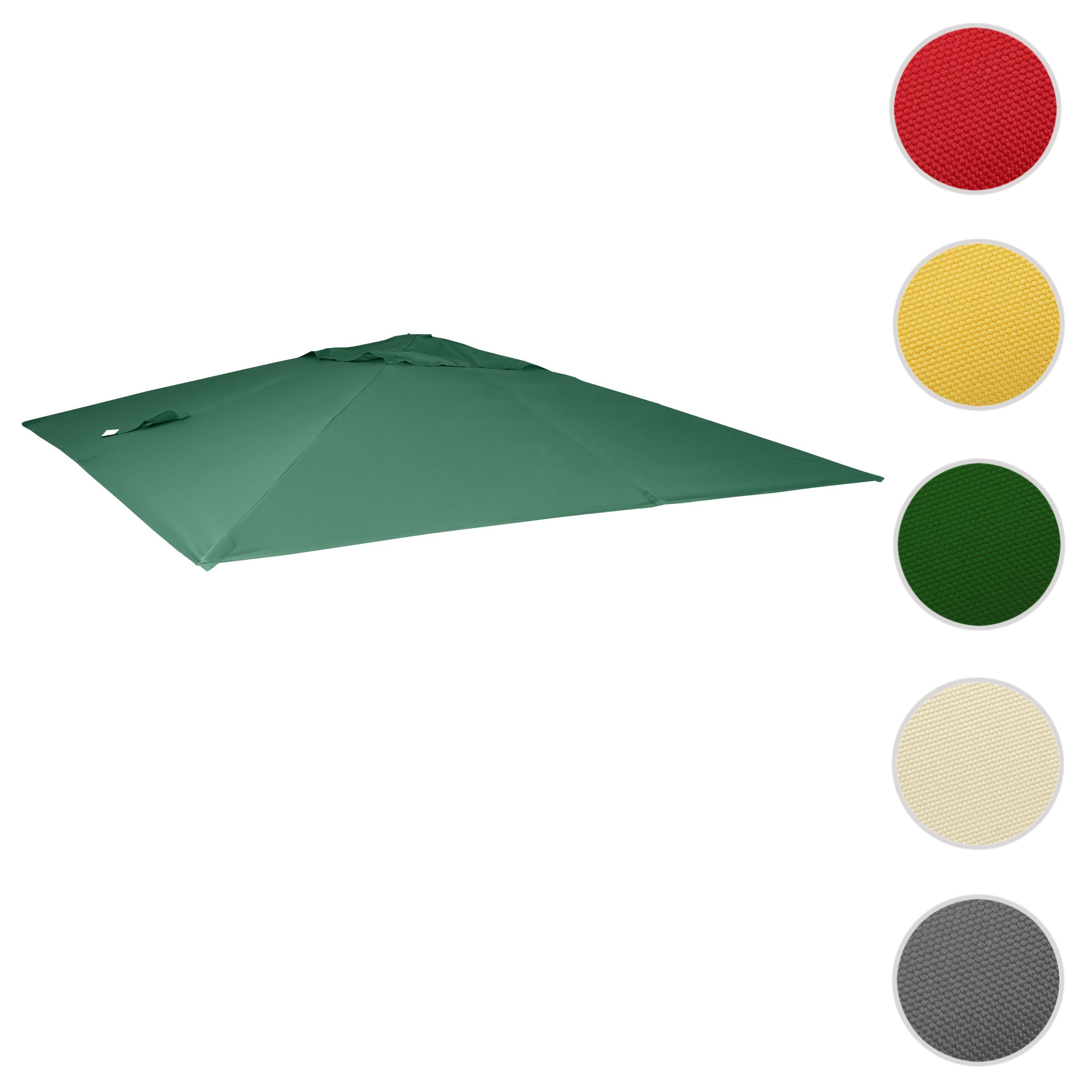 Mendler Toile de Rechange Parasol déporté 3x3m Vert foncé