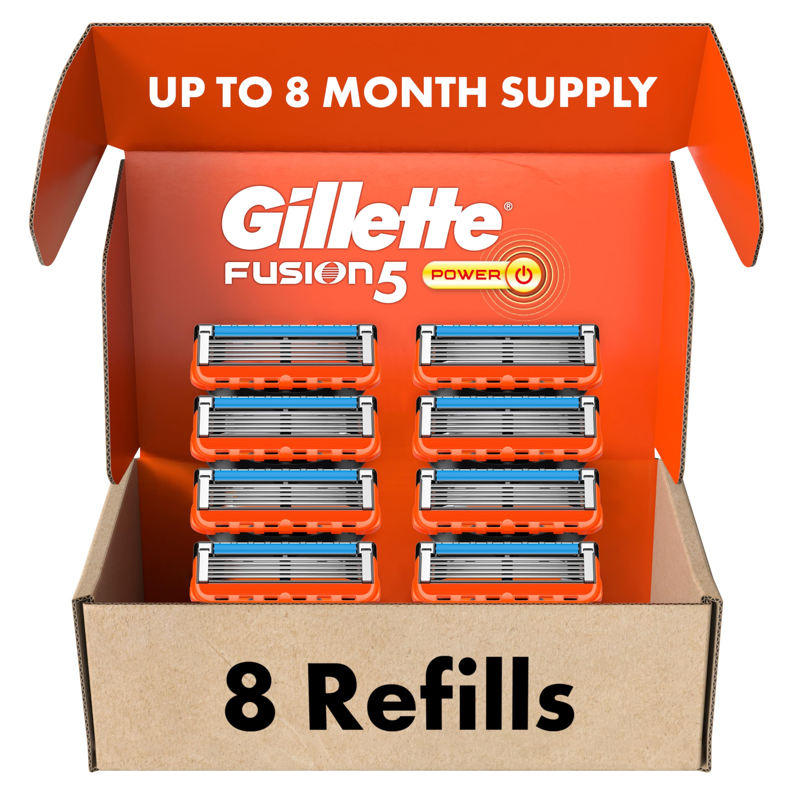 Pack De 4 Recharges De Lames Gillette Fusion POWER - 5 Lames Par Cartouche - Compatible ProGlide/ProShield - Neuf, Fabriqué En Allemagne