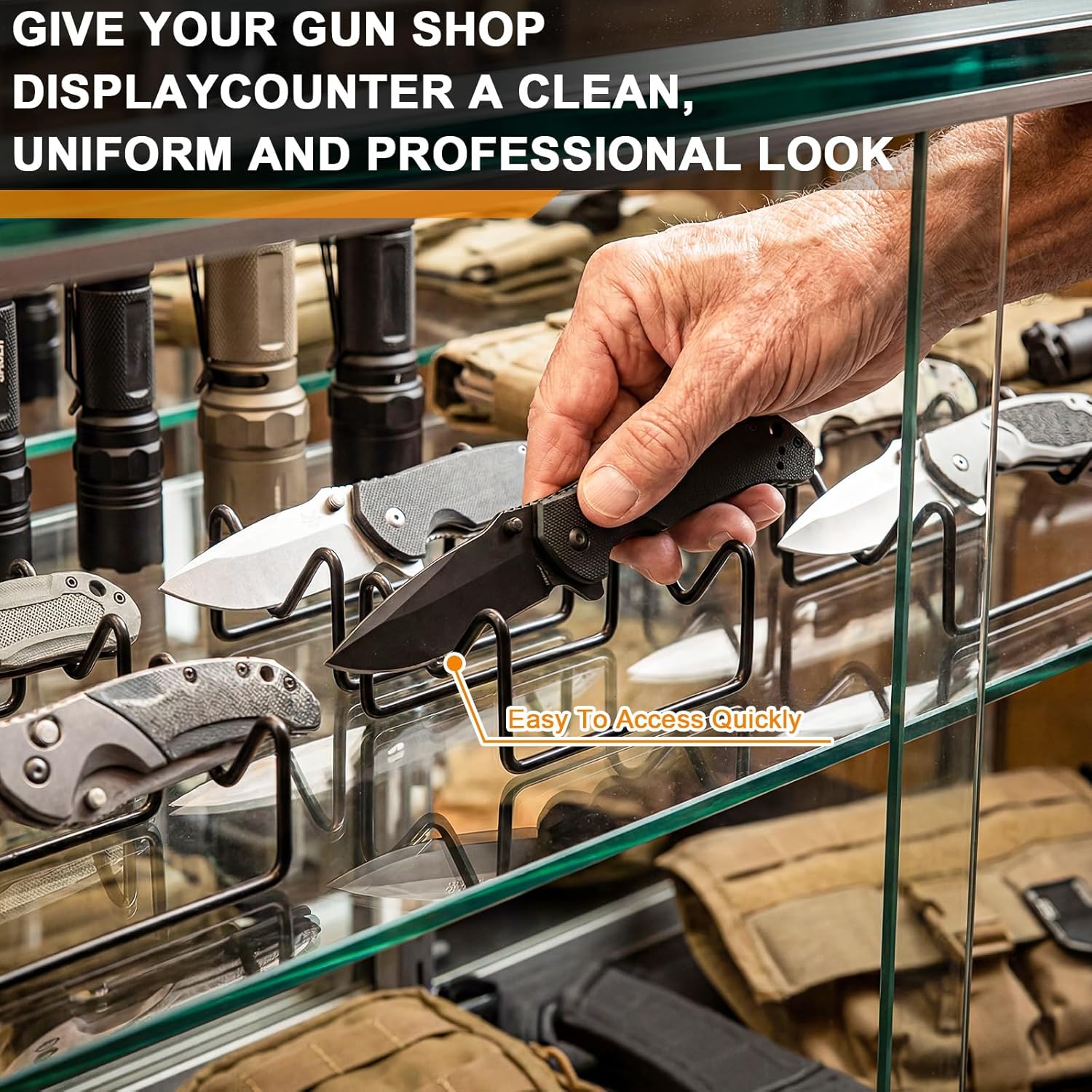 Yaocom Gun Storage Knife Display Stand Gun Accessories Holder for Scopes Knives Suppressors Silencers and Flashlights Display Stand Gift for Man Hunter