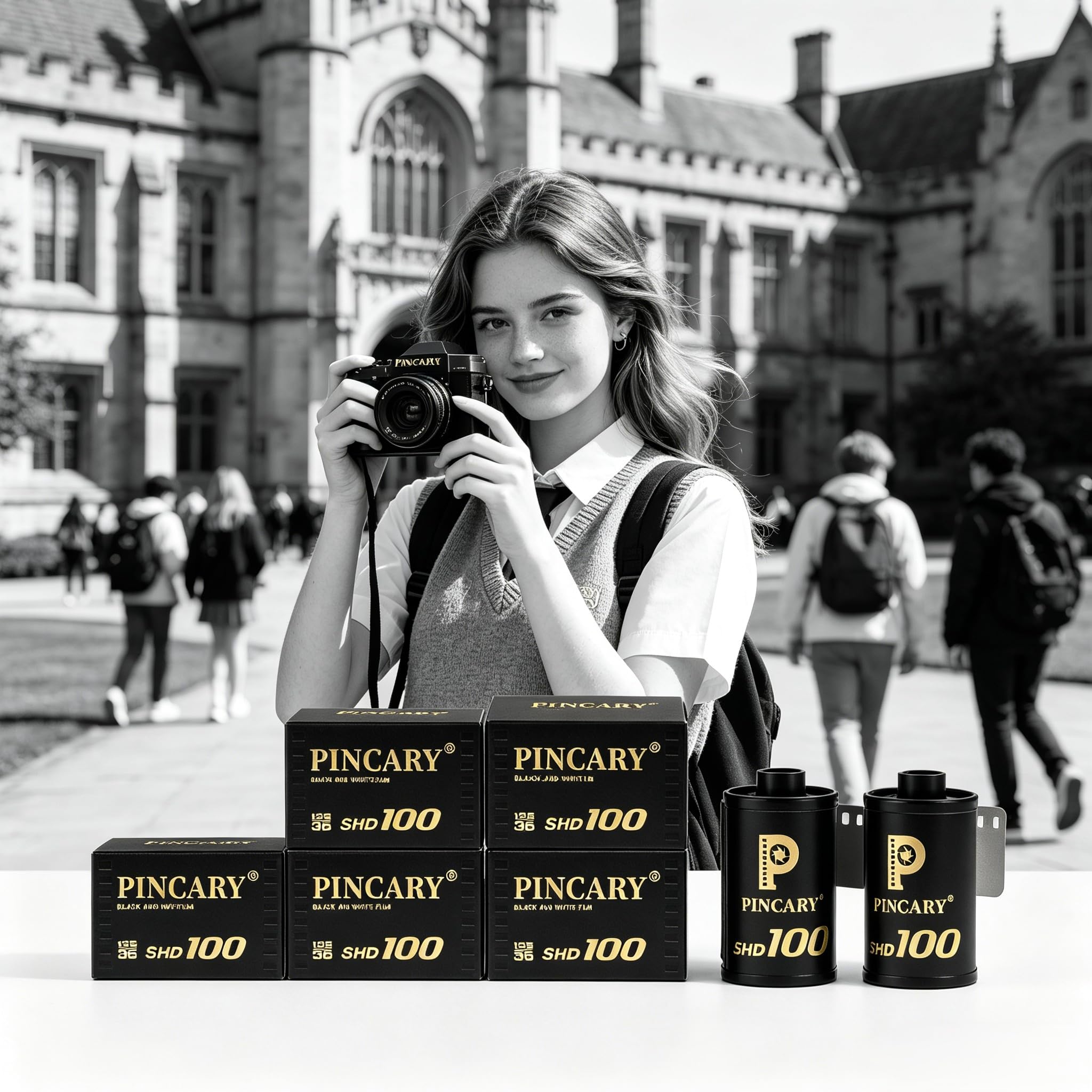 Pellicola 35 mm per avvolgimento di fieno, pellicola in bianco e nero da 35 mm con densità stabile, negativi di scansione, ISO 100, 36EXP – confezione da 3