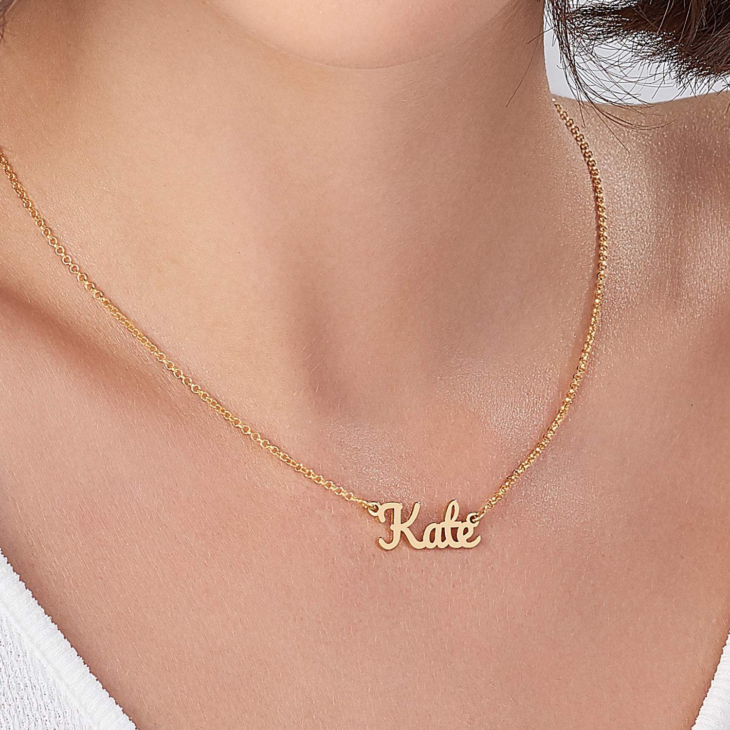 MyNameNecklace MYKA - Collar con Nombre Caligrafía en Plata de Ley - Joyería Personalizada, Regalo para Mujer, Regalos para Ella, Día de las Madres