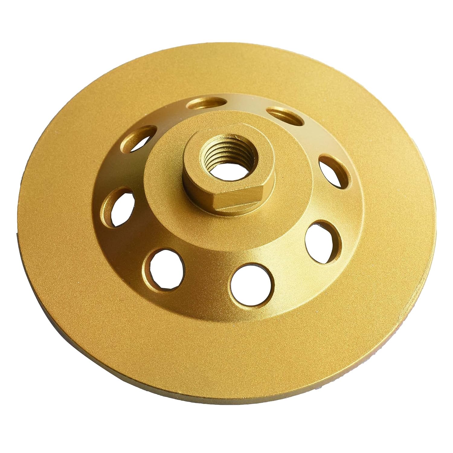 5 in. x 5/8-11 in. Threaded 6 PCS 1/4 Round Epoxy Removal PCD 5" PCD Cup Wheel, Concrete Coating Thinset Mortar Removing PCD Grinding Wheel (5/8"-11 Threaded)