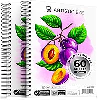Vista 1 de ARTISTIC EYE Cuadernos de bocetos premium de 9 x 12: paquete de 2 (120 hojas), 160 GSM, bloc de bocetos encuadernados en espiral, adecuado para una