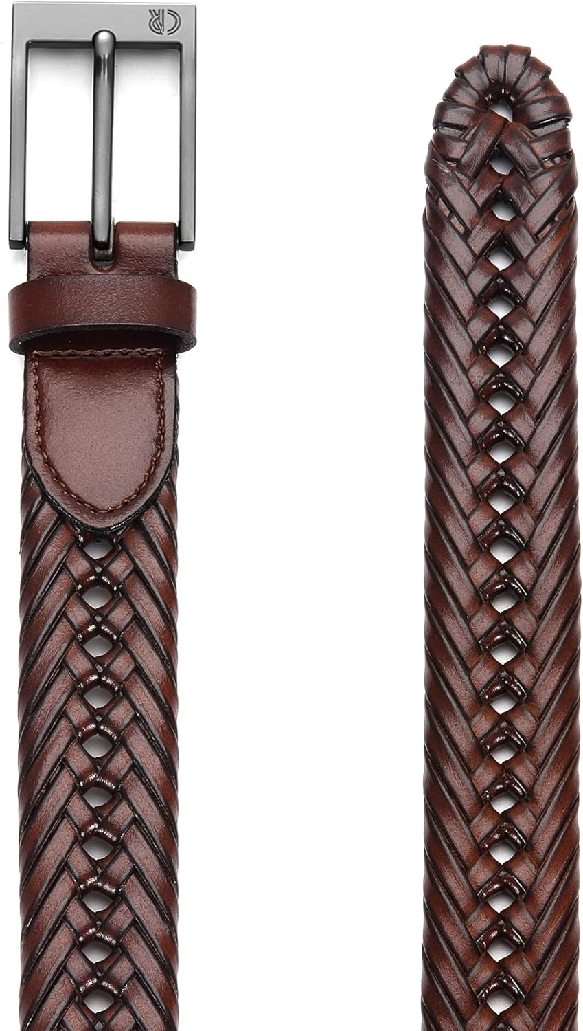 CHAOREN Leather Braided Belts for Men - 1 1/8" Mens Casual Woven Leather Belt for Dress Pant - Image 7