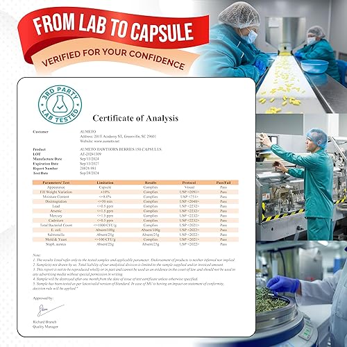Miniatura 8 de AUMETO 7 en 1 Ultra Hawthorn Berry 12,235 mg de potencia máxima con vinagre de sidra de manzana Uva Ursi Diente de León Arándano - Suplemento para