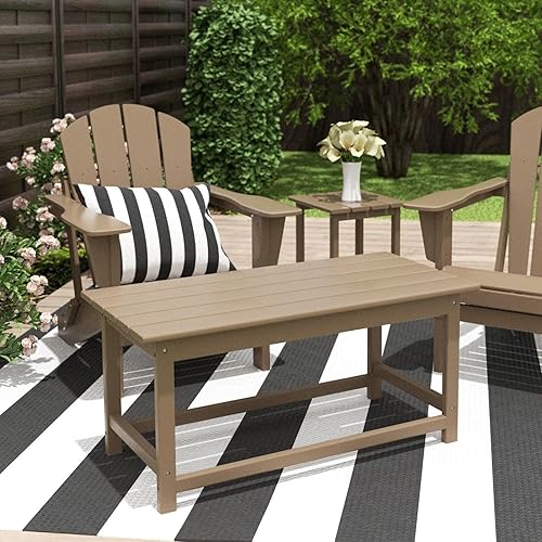 Miniatura 47 de Costaelm Mesas Laterales Cuadradas para Exteriores, Mesas de Patio Adirondack para Exteriores, Mesa Lateral de Patio de HDPE Resistente a