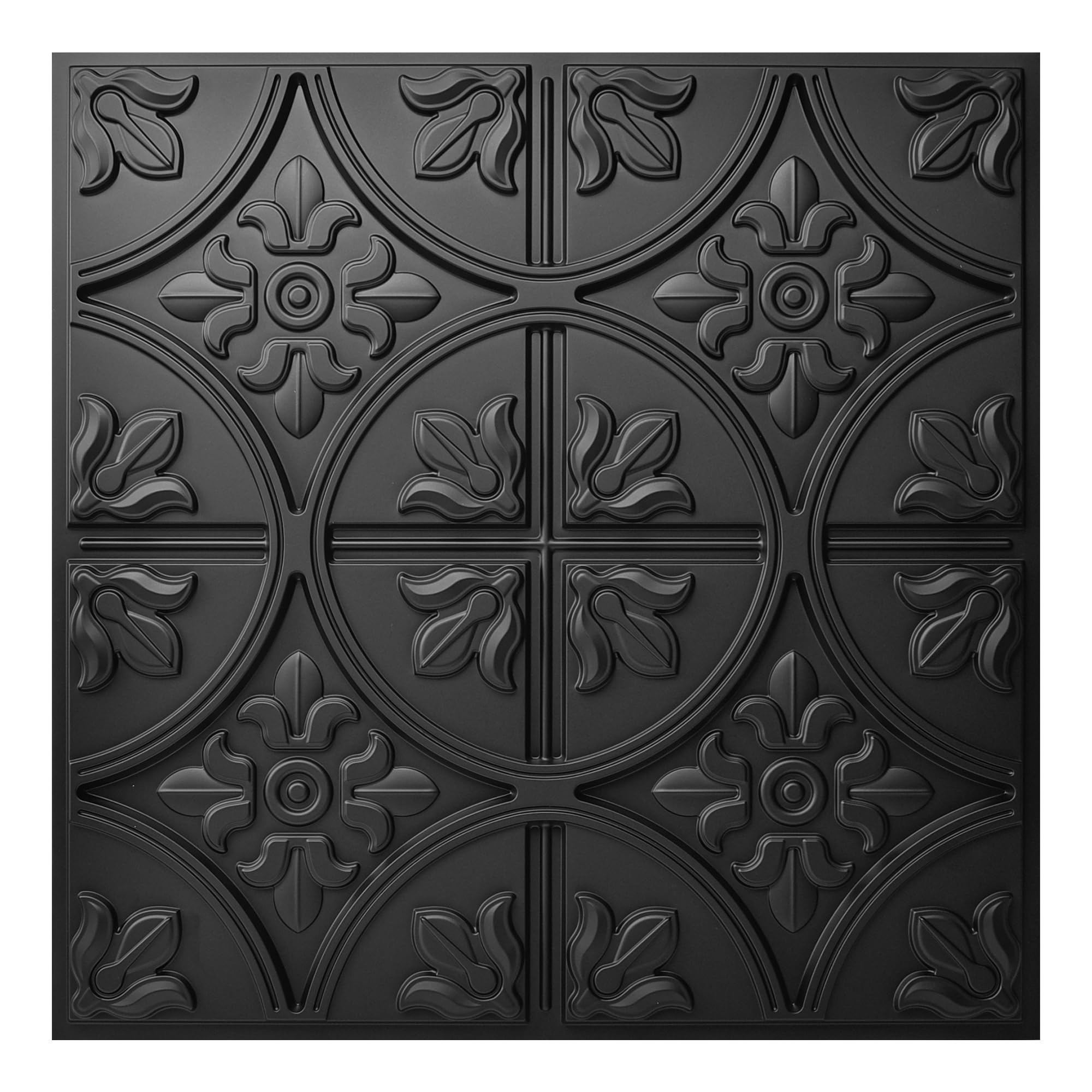 Art3d 12 (Pack Of 12) Wall Panel Traditional, Black