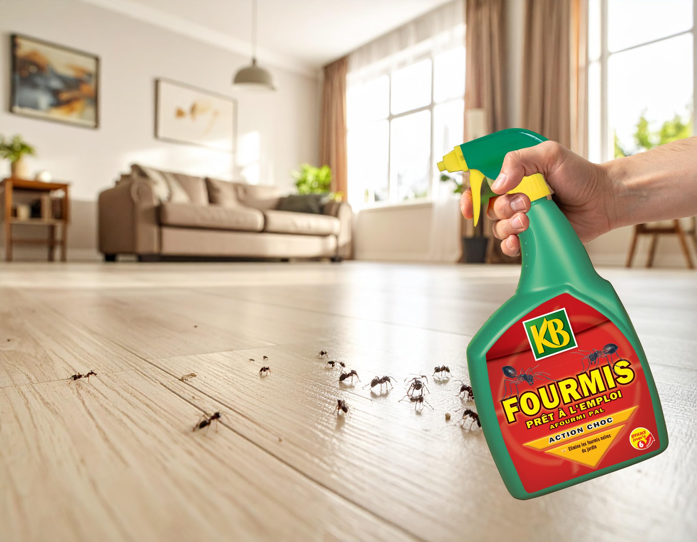 KB FOUPAL8N2 - Pulvérisateur Anti-Fourmis Prêt à l'Emploi 800 ml - Elimine radicalement et durablement fourmilières et fourmis noires - Produit 2 en 1, action choc et forme une barrière de protection