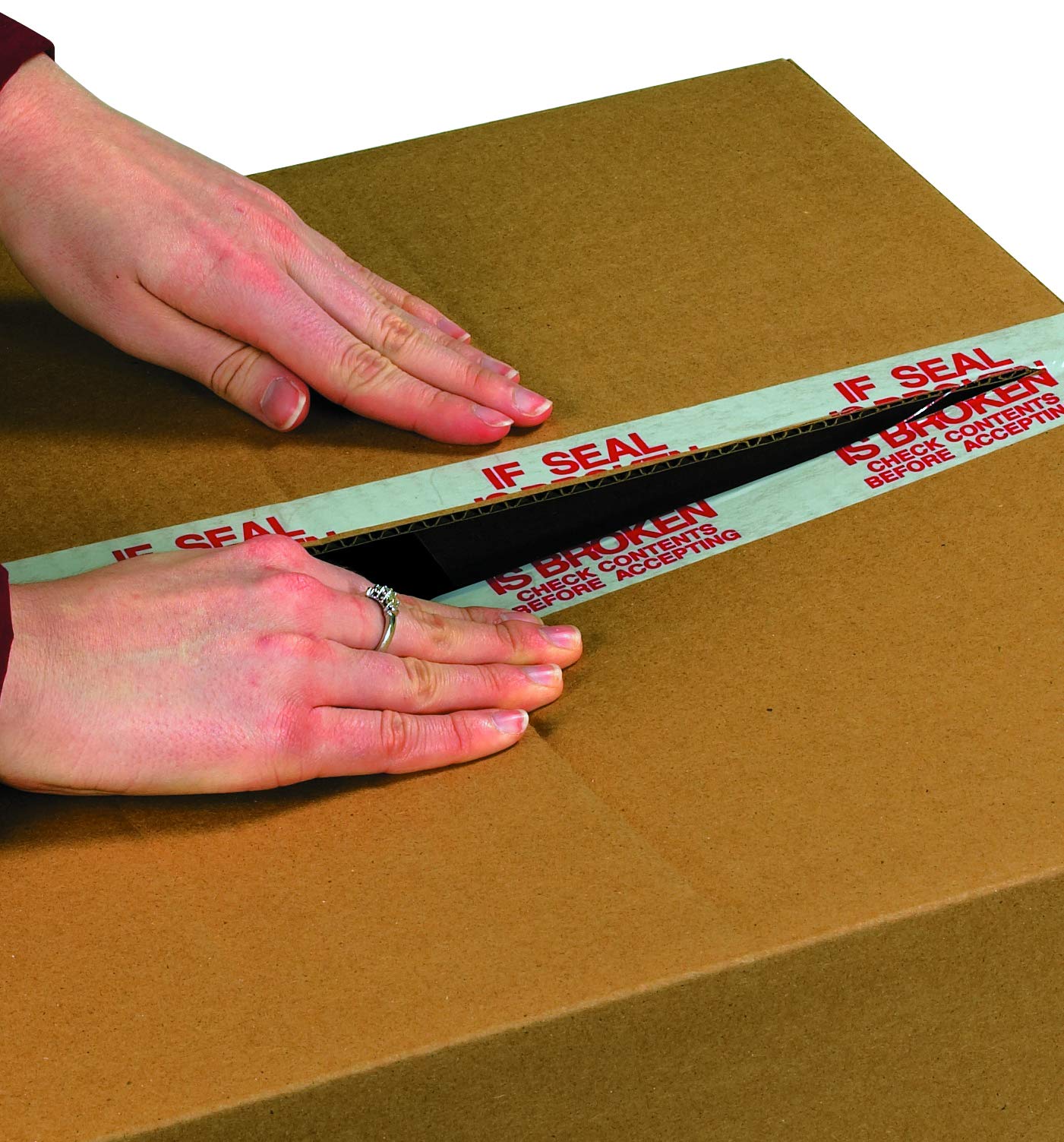 Tape Logic 7,6 cm x 110 Meter vorgedrucktes Packband, Mixed Merchandise", 2,2 mm dick, rot/weiß, 6 Stück, für Verpackung, Versand, Umzug, Zuhause und Büro