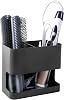 MyGift Hair Tools Organizer with 2 Slots, Black Metal Curling Iron Holder, Wall Mounted Salon Hair Accessories Organizer, Blow Dryer, Straightener and Hair Brush Holder, Hot Tools Organizer