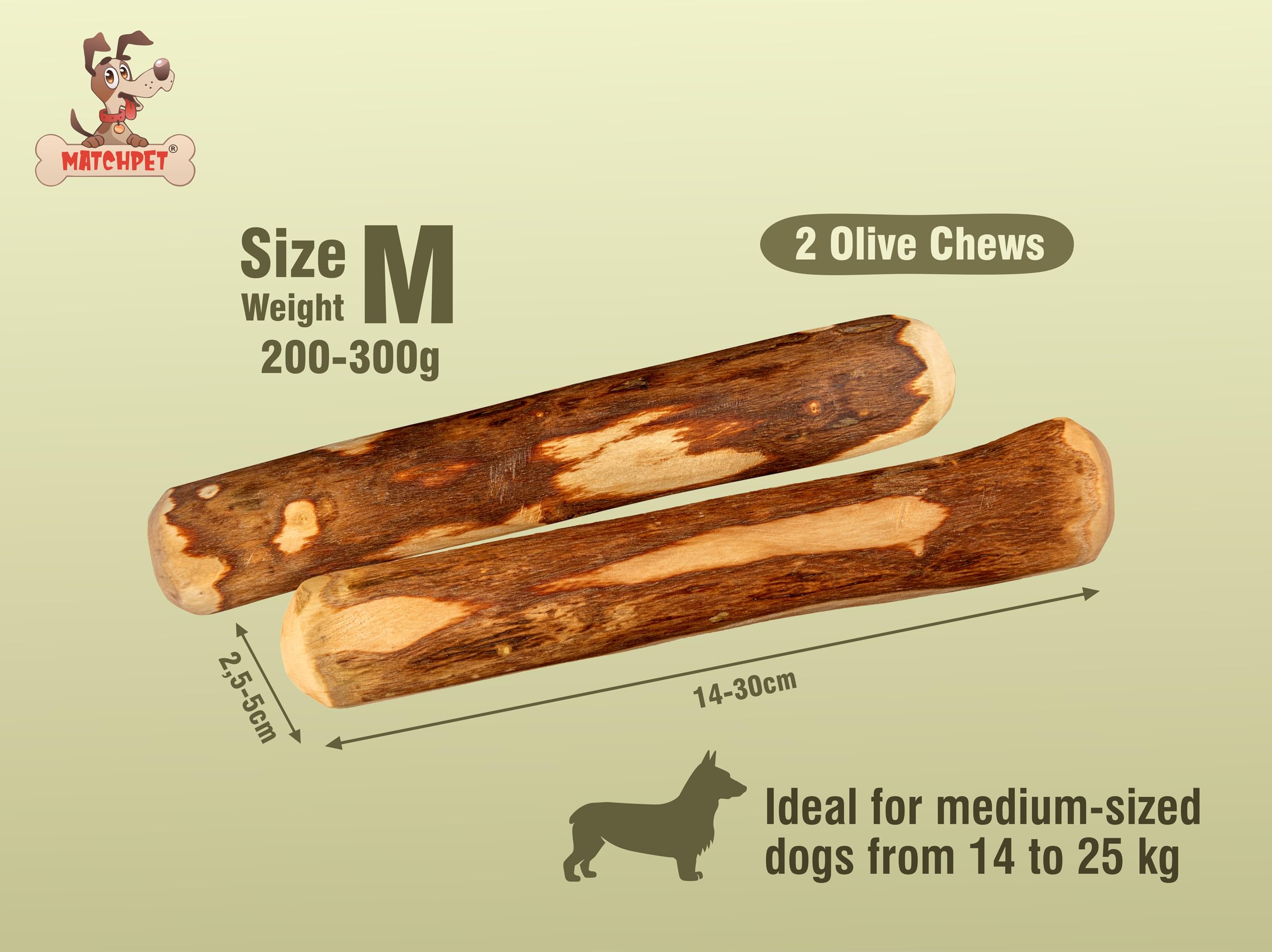 Matchpet Olive Wood Chew Stick for Dogs M - Image 2