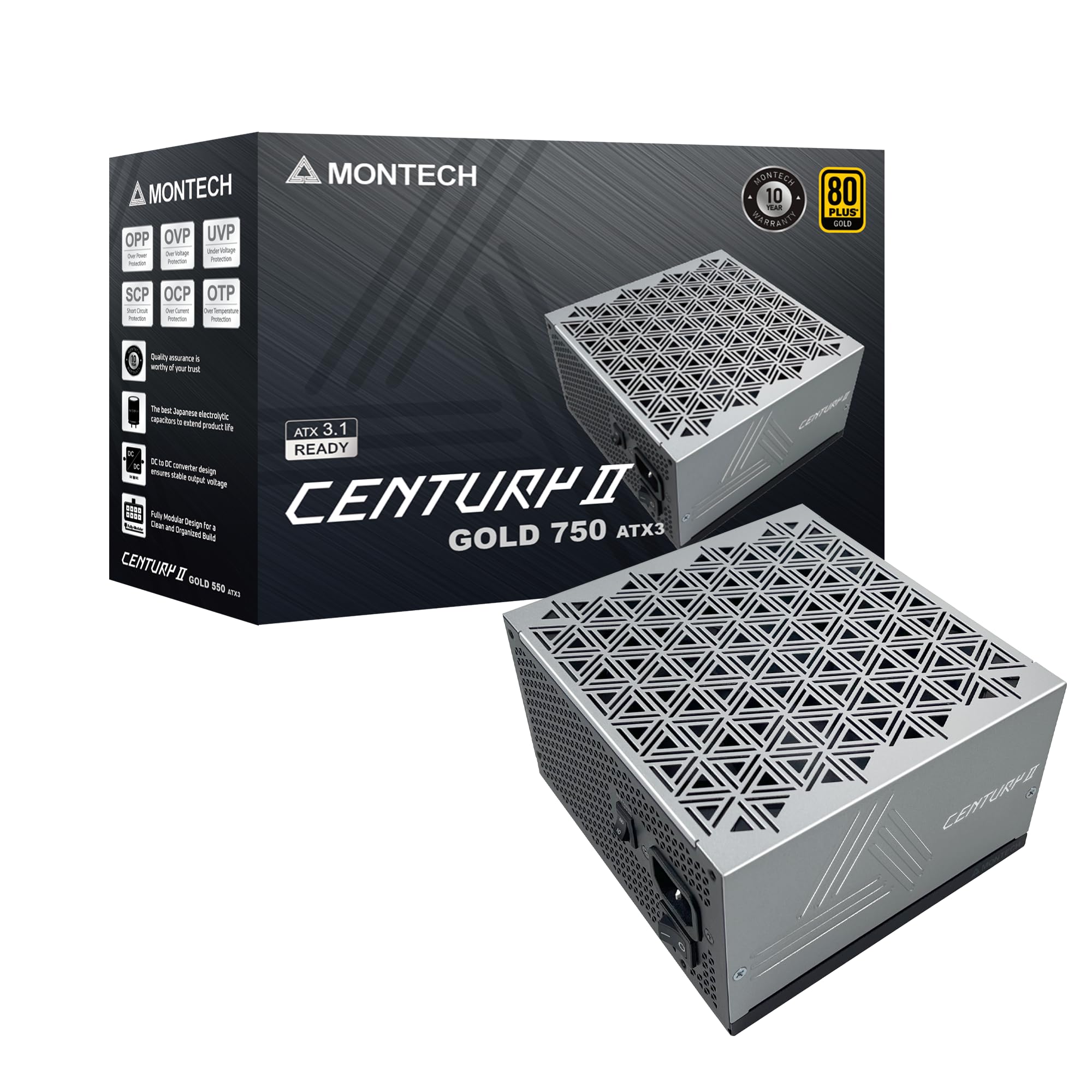 MONTECH Century II 750W ATX 3.1 Fully Modular 80 Plus Gold Power Supply