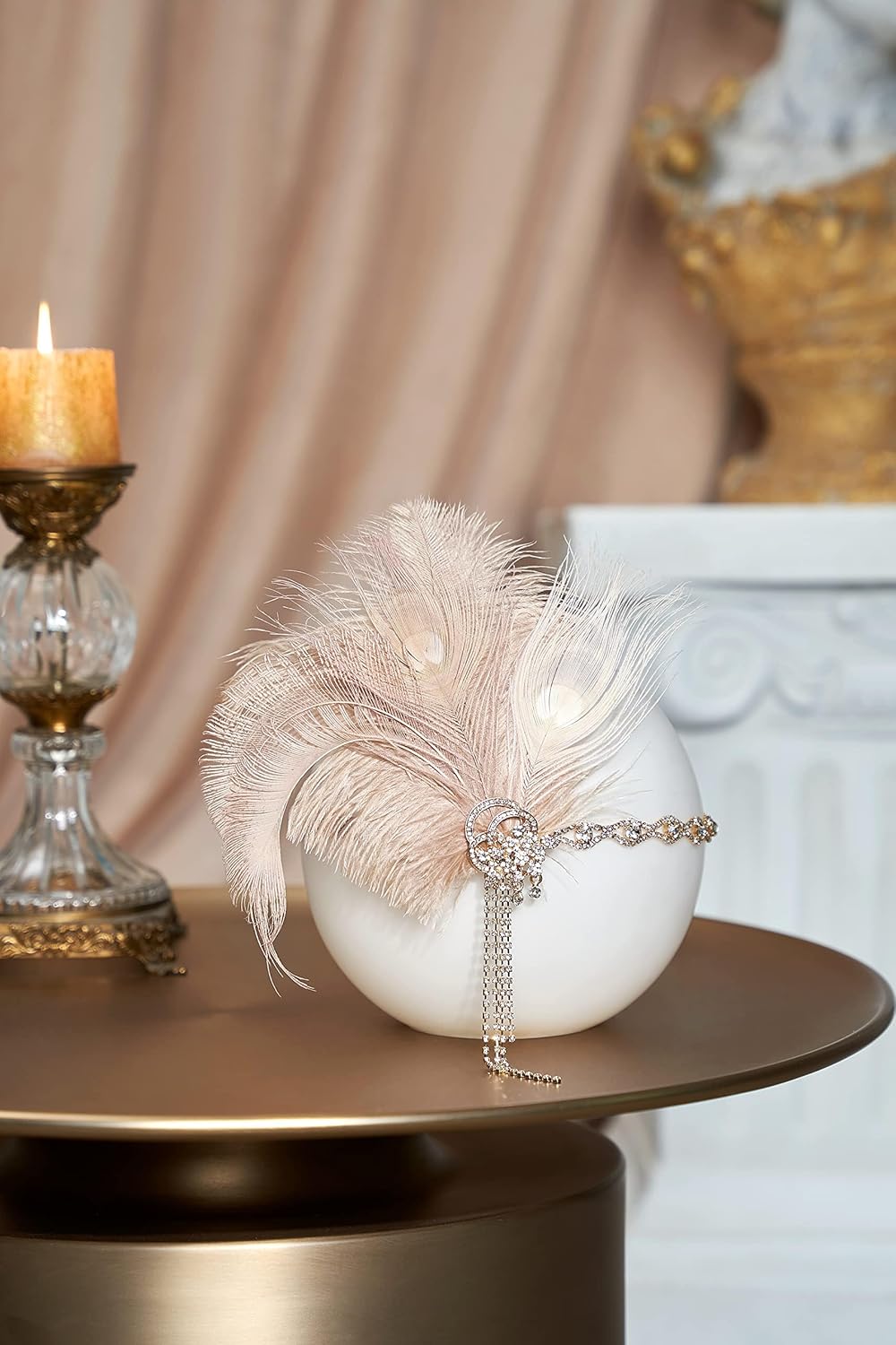 BABEYOND 1920s Flapper Headpiece Headband - Roaring 20s Great Gatsby Feather Headband 1920s Flapper Gatsby Accessories - Image 2