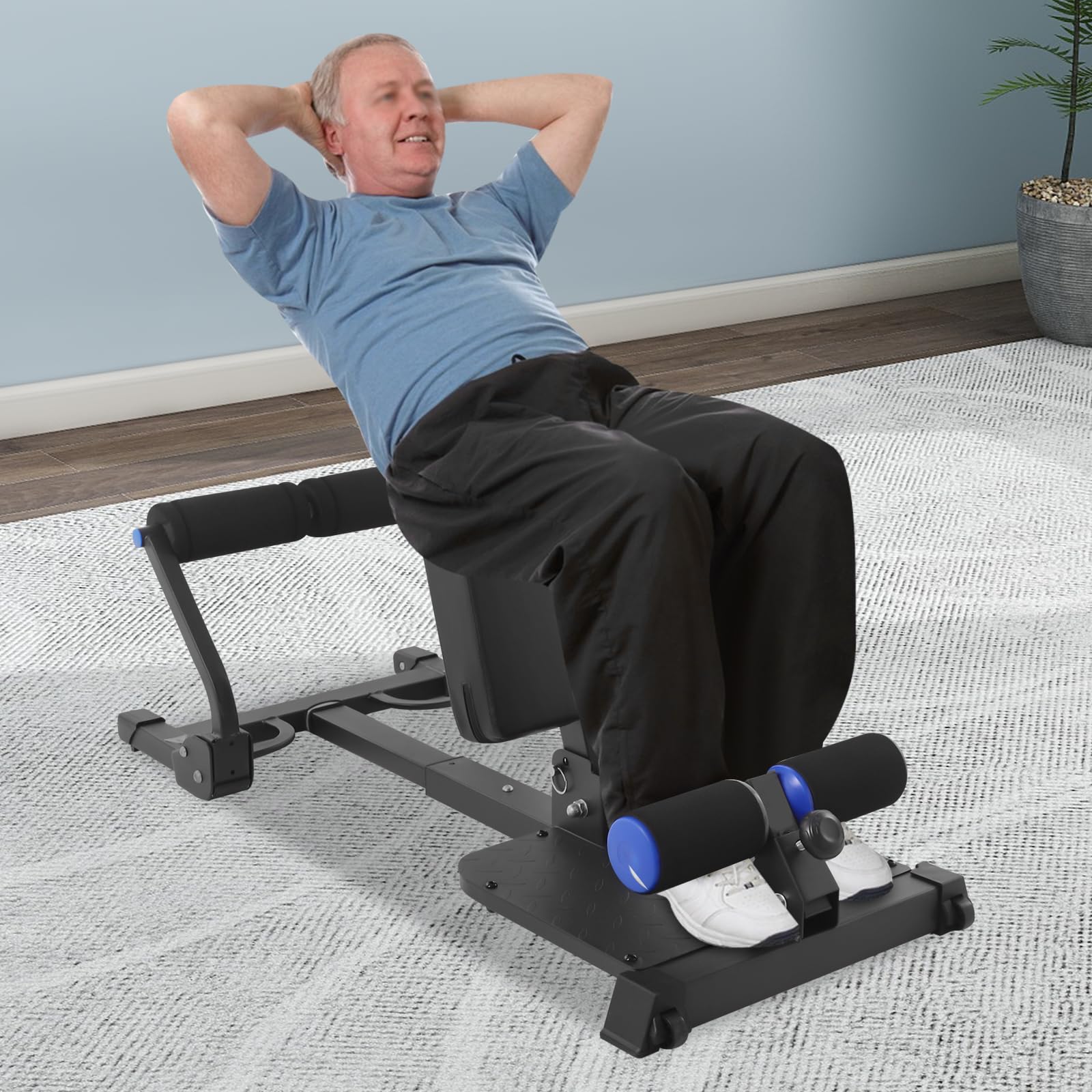 Sissy Squat, Multi-funzione Deep Sissy, macchina per le gambe, Pieghevole, Altezza regolabile, Capacità di carico 120 kg per fitness, palestra, sport, 3 in 1 Attrezzature per il fitness a casa