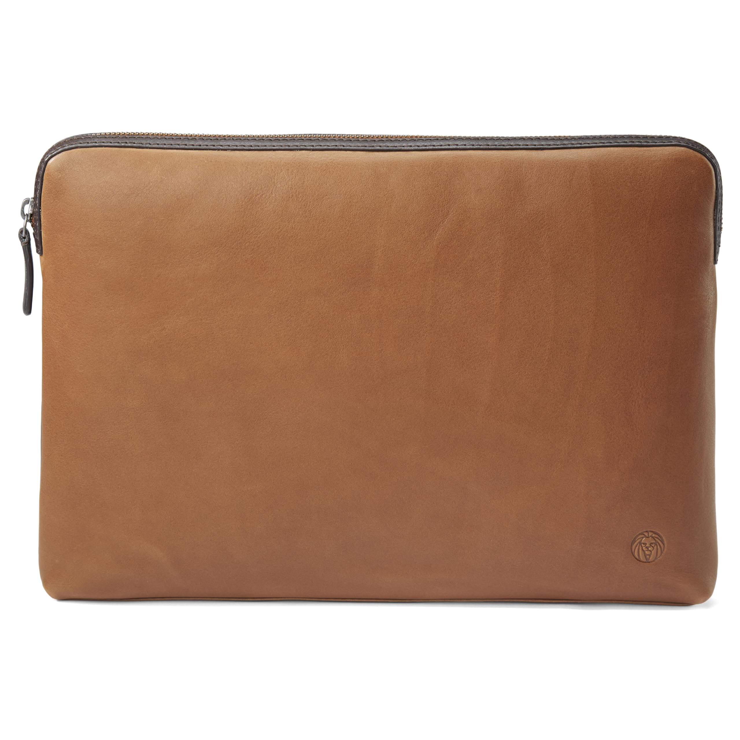 Lucleon by Trendhim - Custodia per computer portatile da uomo, in vera pelle bovina con finitura anilina, fodera in cotone imbottita, adatta per laptop da 13,3"