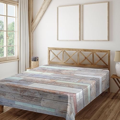 Vista 294 de Lunarable Sábana encimera de mapa del mundo, collage antiguo de mapas del Atlas antiguos, estampado vintage del grupo de civilización, suave y Beige