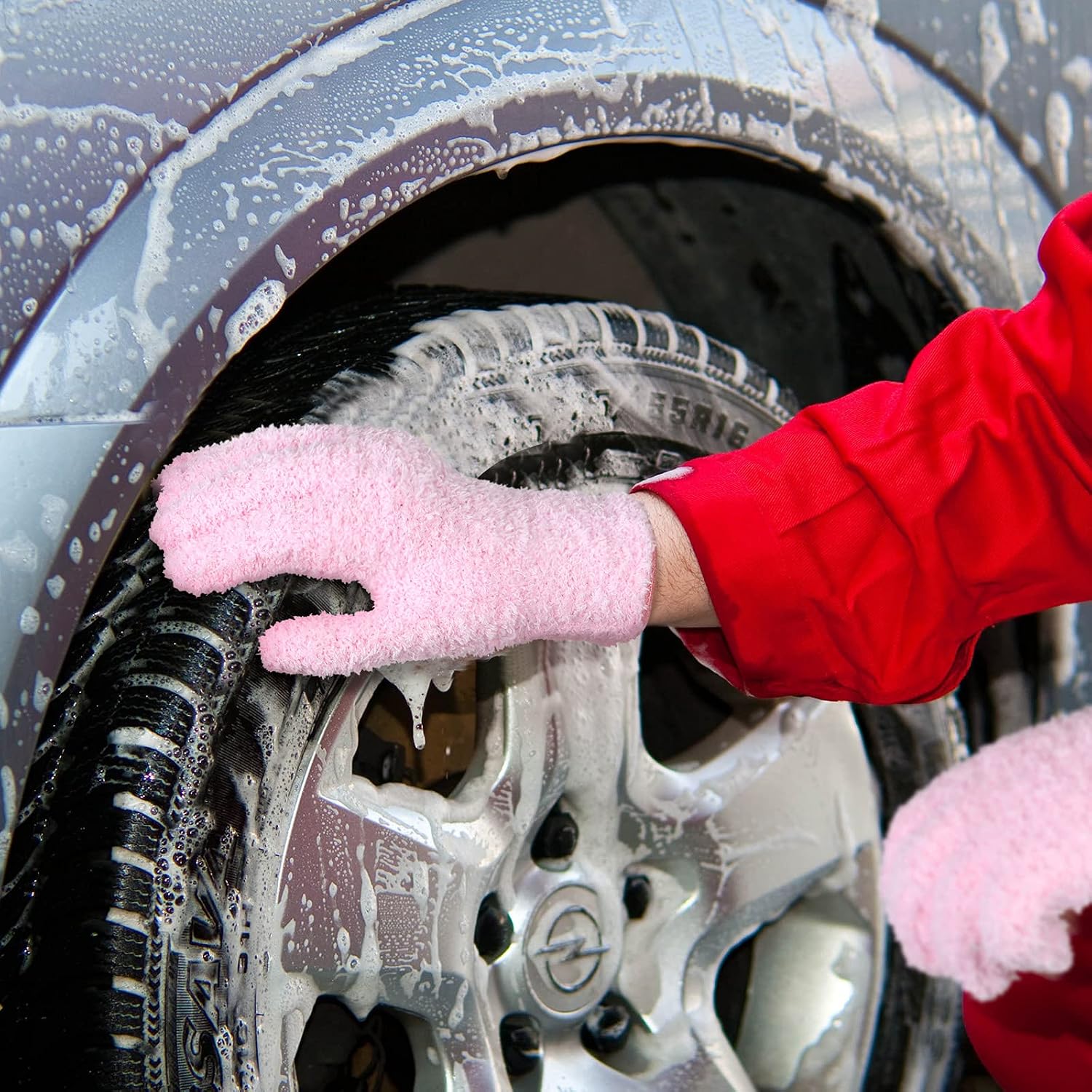 Bencailor 4 Pairs Microfiber Dusting Gloves Washable Reusable Cleaning Gloves Mittens for Plants House Cleaning Car Blinds image 4