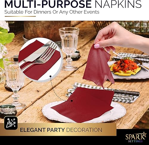 Miniatura 10 de Servilletas de cóctel desechables, servilletas de papel suaves y absorbentes, color azul real, para cenas, fiestas, bodas o uso diario, servilletas