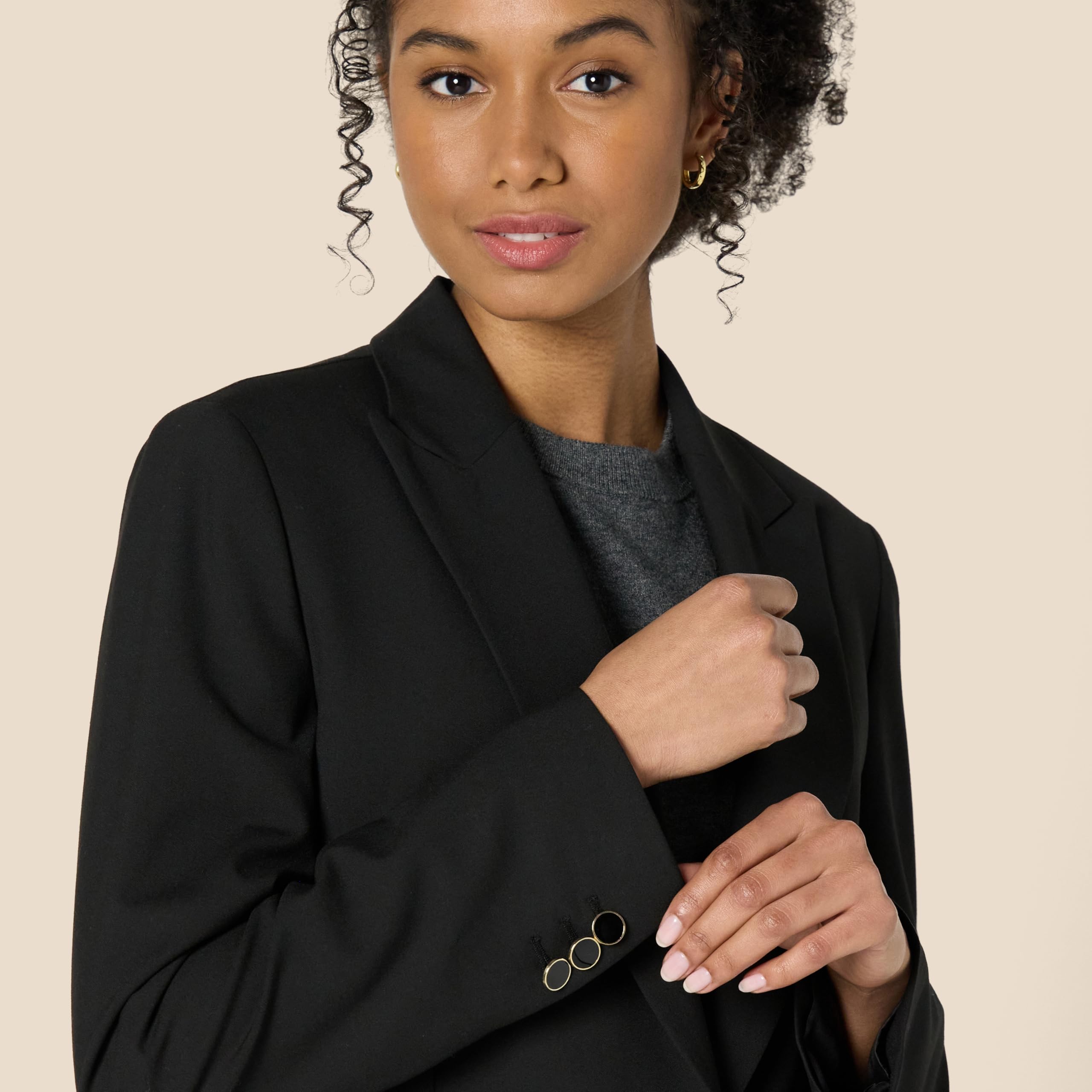 Amazon Essentials Damen Einreihiger Gewebter Blazer, Normale Passform