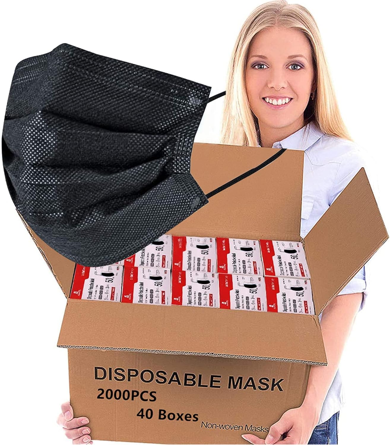 2000PCS Wholesale Bulk Disposable Face Masks, Non Woven