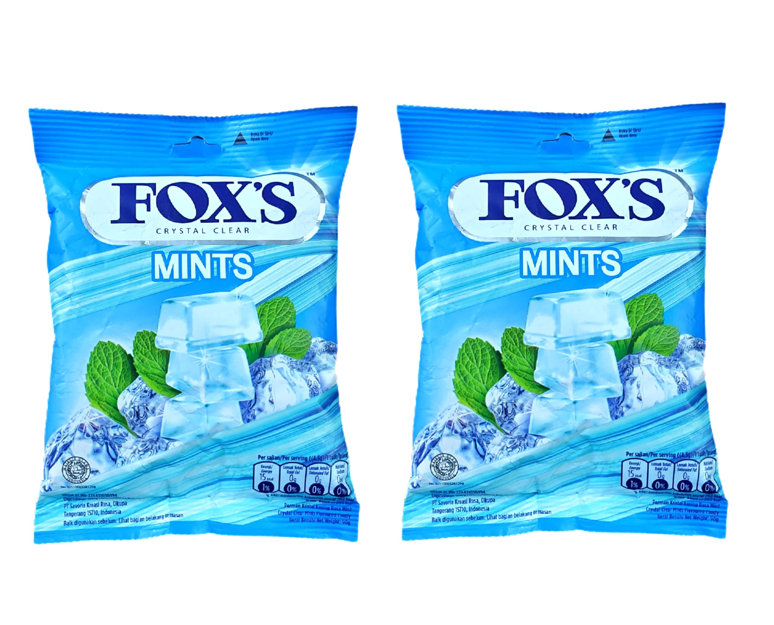 Fox's Crystal Clear Mints Candy Pouch, Imported Mints Candy (90g x 2 Packs)-picture-12