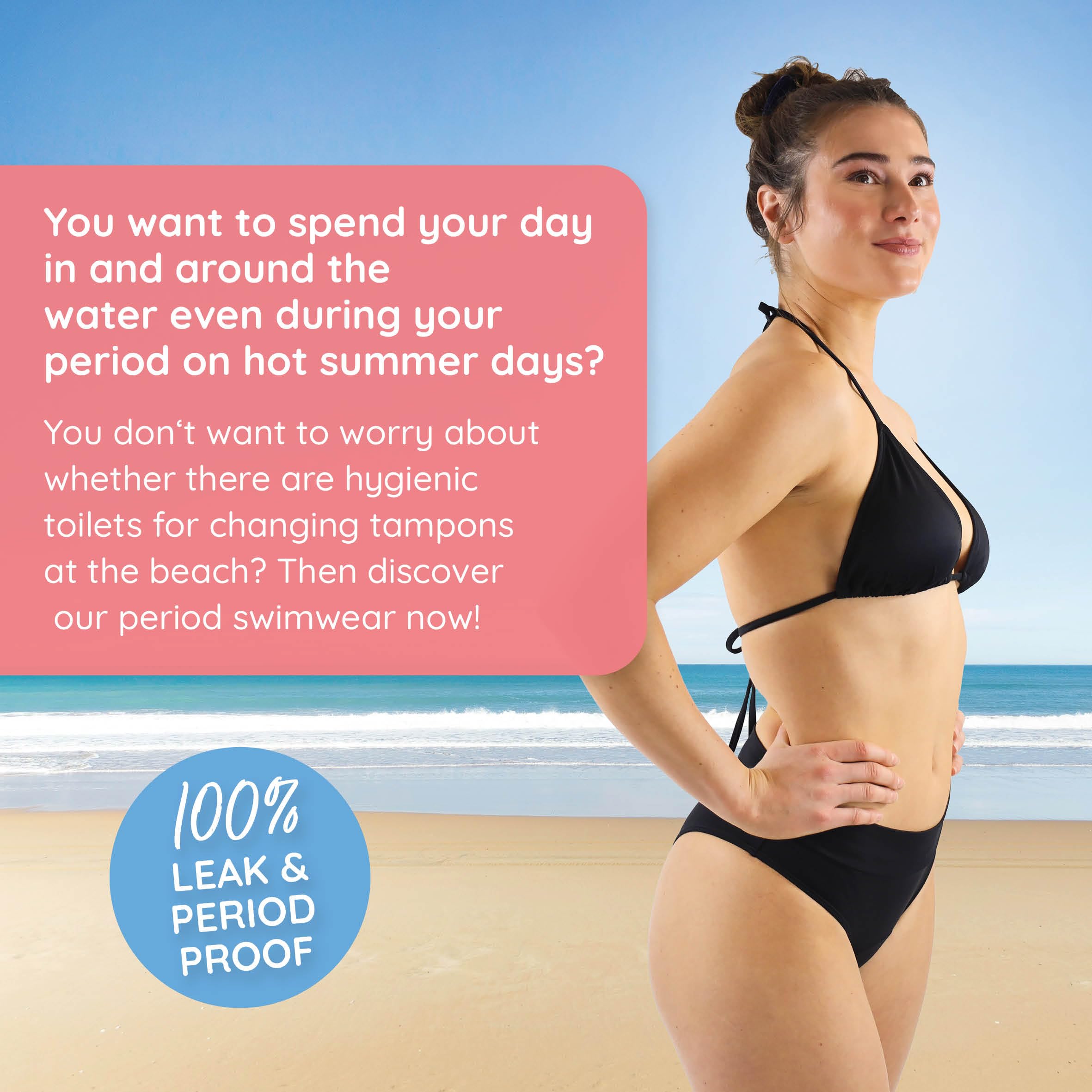 MYLILY Bas de Maillot de Bain Menstruel 1 Pièce Femmes Anti-Fuite Oeko-TEX