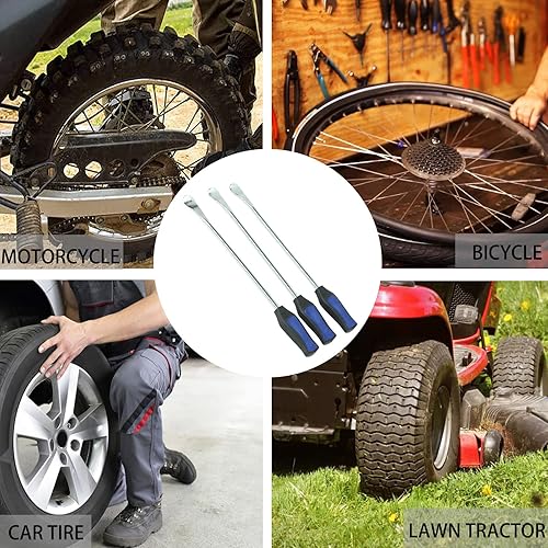 Miniatura 5 de BLACKHORSE-RACING Cuchara para neumáticos de motocicleta con bolsa duradera, 3 cucharas para neumáticos de 14.5 pulgadas, 3 protectores de llantas,