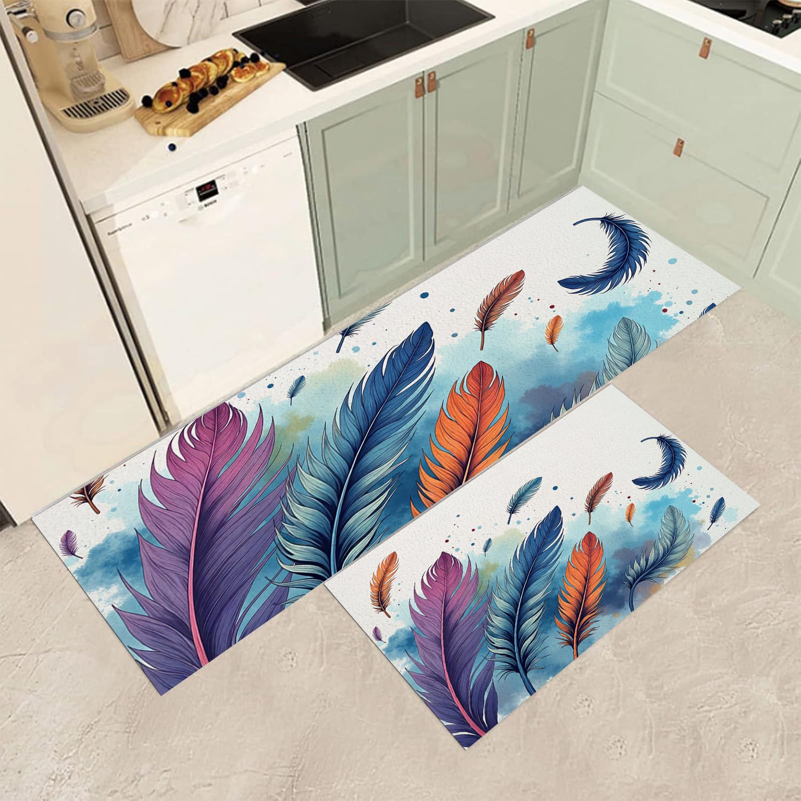 Juego de 2 Alfombra Cocina Lavable Antideslizante MGDIFYXAA Tapete Cozinha