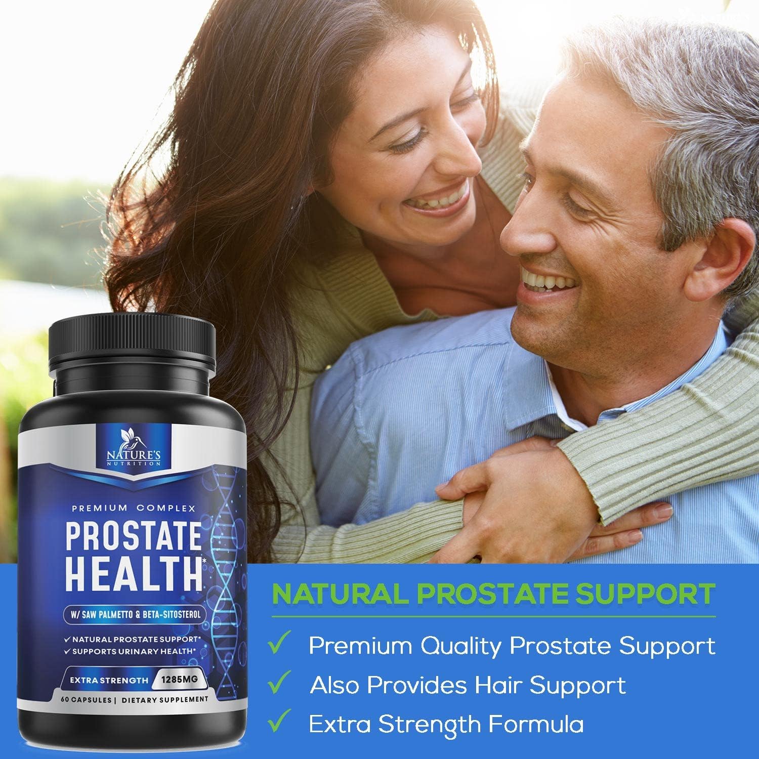 Prostate Formula with Saw Palmetto - Extra Strength Prostate Health Supplement for Men with Prostate Sterol Complex & Quercetin Supports Hair Growth and Normal Urination - 60 Capsules : Health & Household