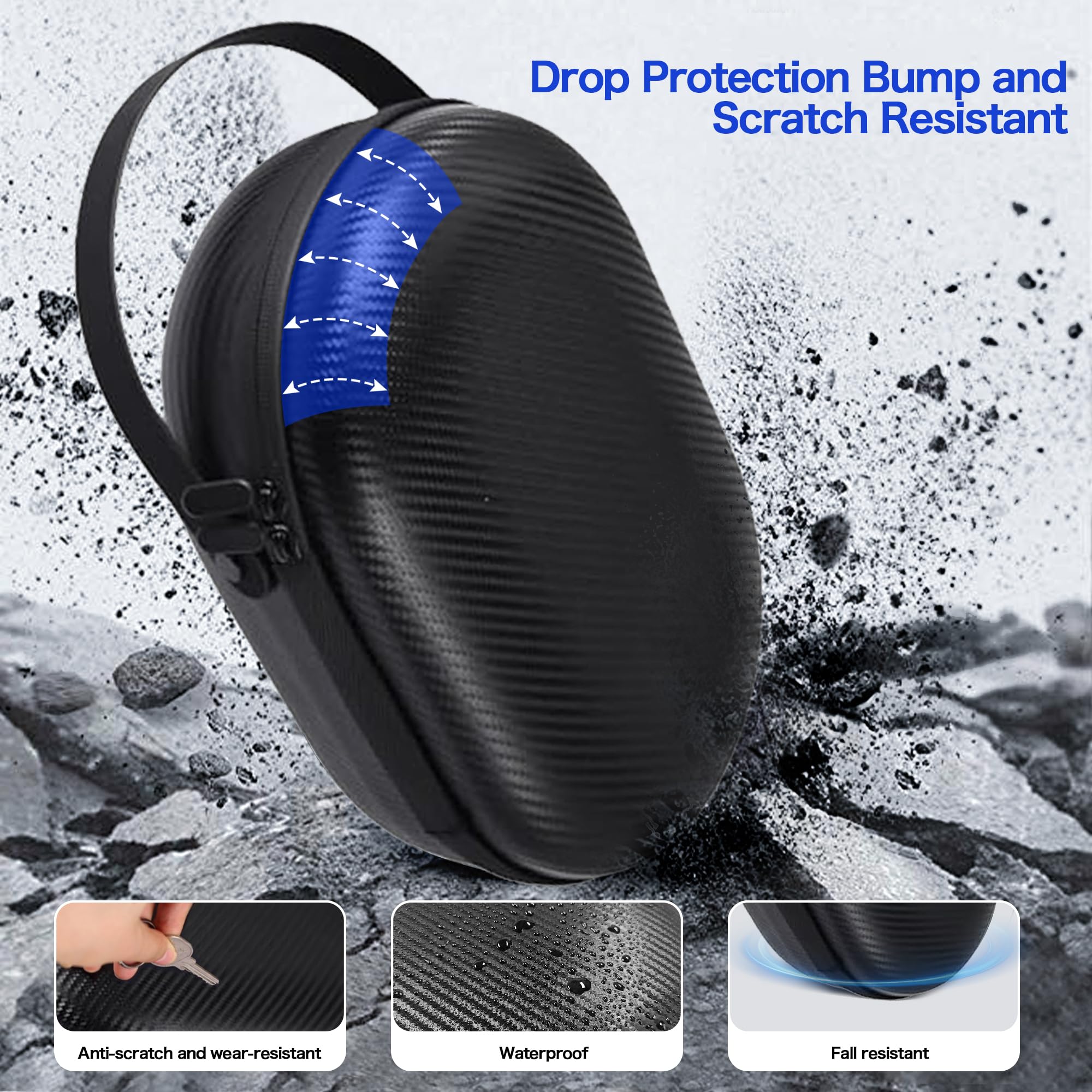 AWINNER Custodia rigida compatibile per Apple Vision Pro, accessori VR Headset con cinturino Elite, design ultra sottile per viaggi (fibra di carbonio)