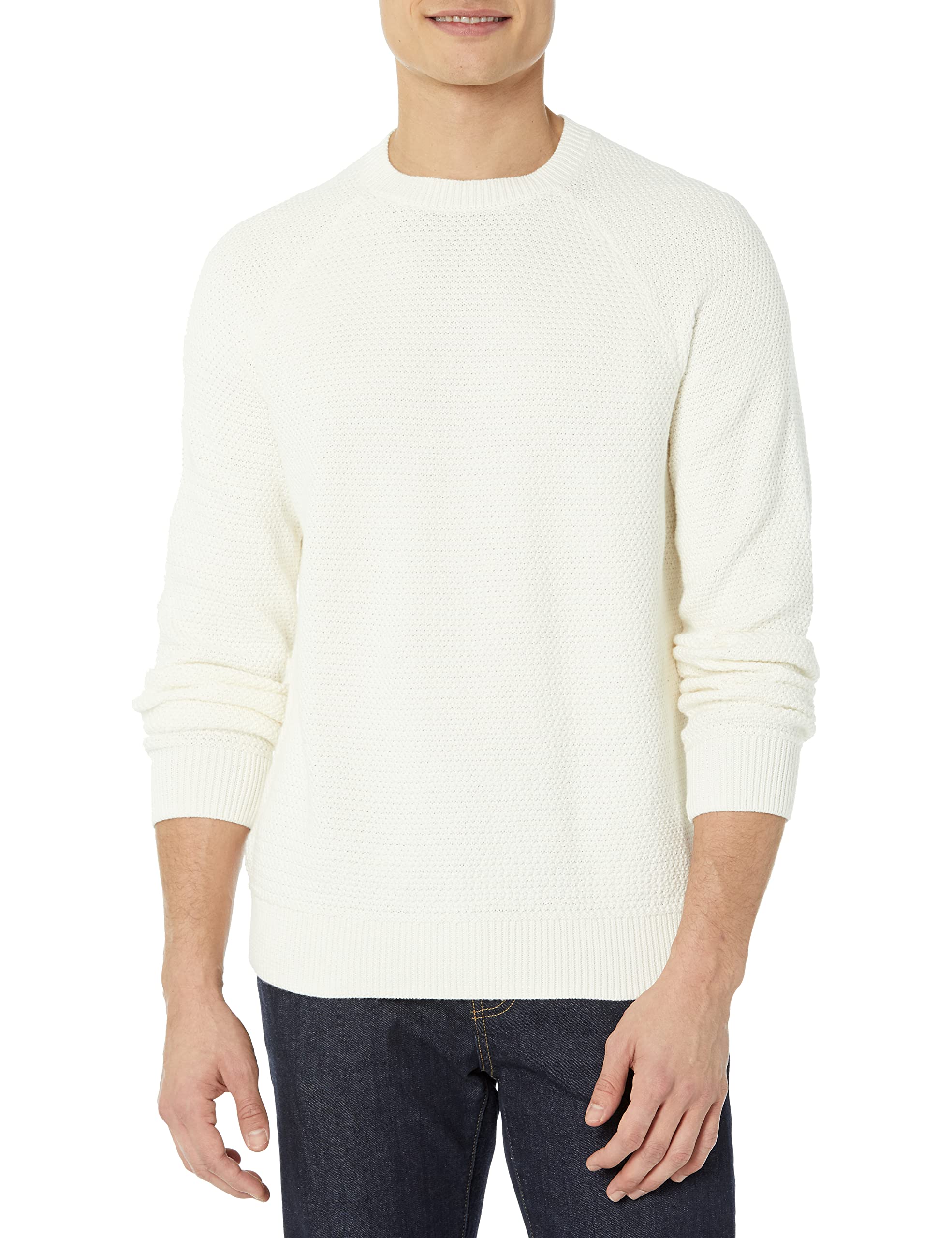 Amazon Essentials Herren Oversize-Pullover mit Rundhalsausschnitt aus strukturierter Baumwolle