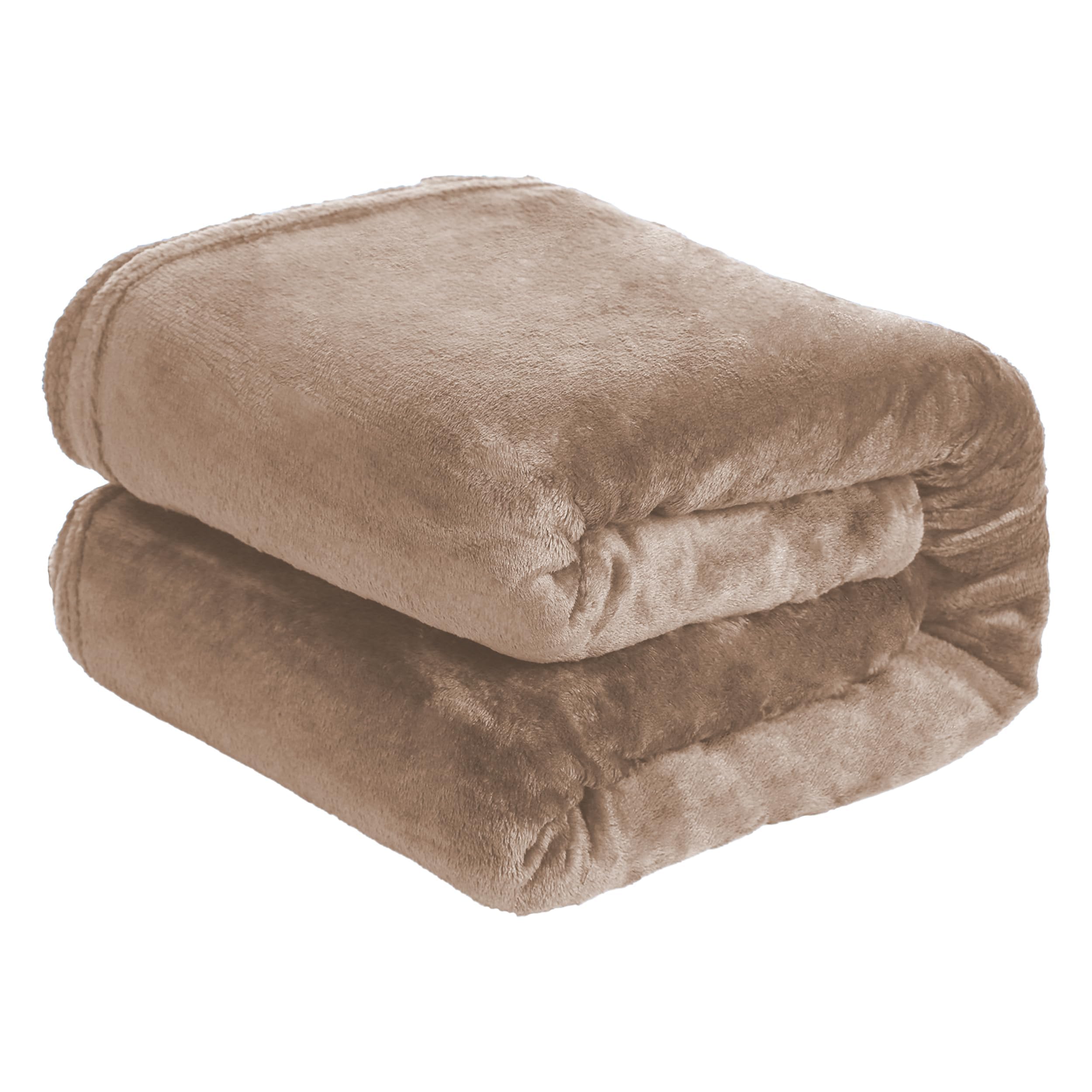H HANSEL HOME Manta para Sofá Extrasuave Microfibra, Manta Sofa Franela, Manta Polar para Cama, para Toda Estación, 130x160cm - Beige