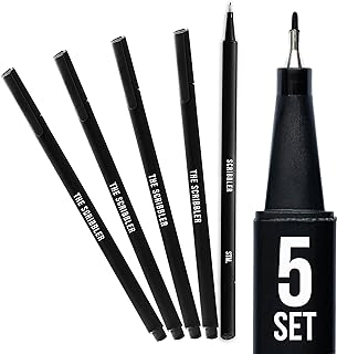 Scribbles That Matter Premium 0.7mm fineliner pen set of 5 | Smooth, Precise, Ergonomic Black Ink writing Pens for Journaling, Planning, Sketching