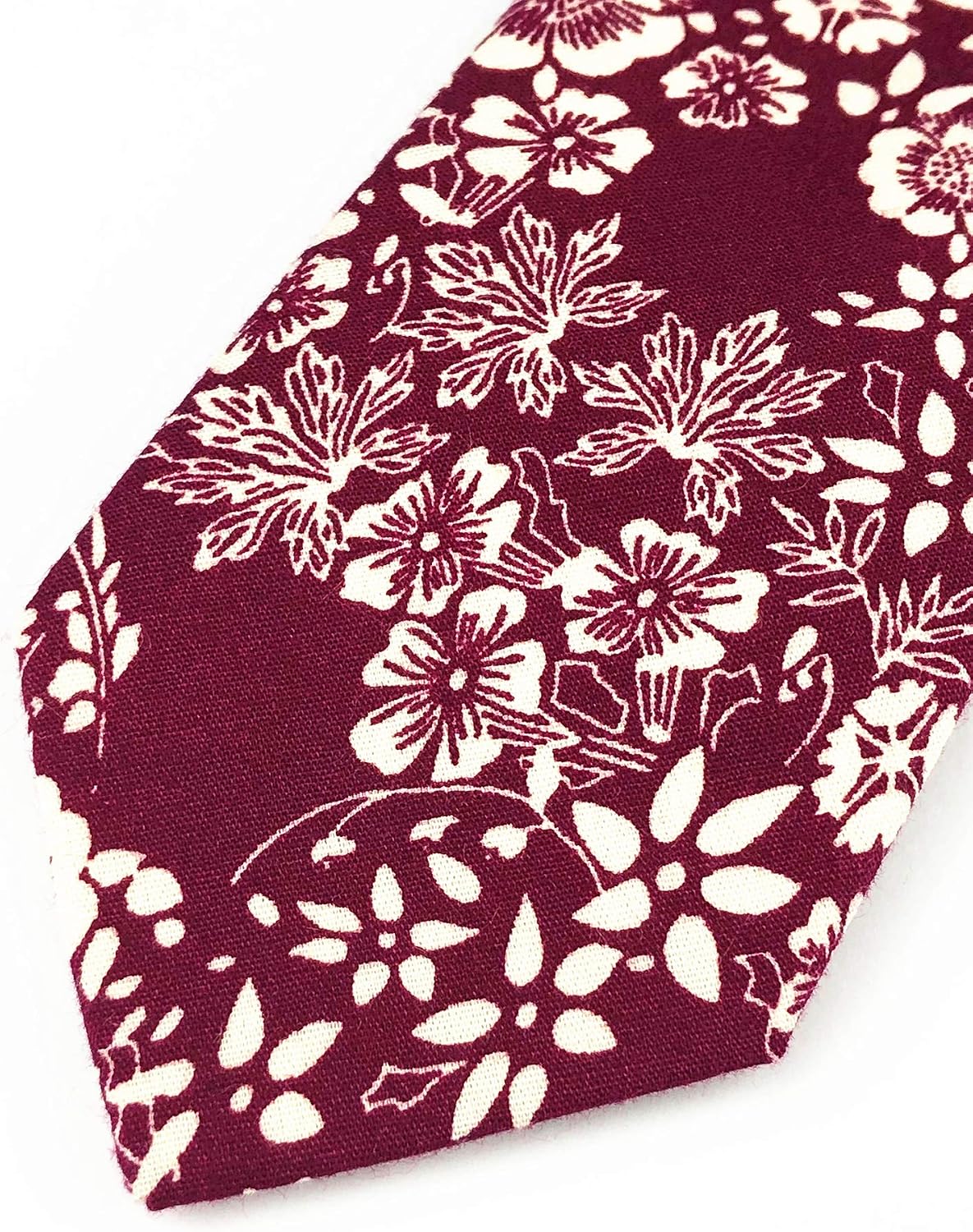 Kihatwin Floral Necktie Men Novelty Ties Peony Floral Printed Skinny Cotton Wedding Ties for Groomsmen