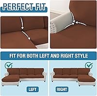 Vista 533 de H.VERSAILTEX 2025 New Sectional Couch Covers 8 Pieces Stretch Sofa Covers for Sectional Sofa Set Separate L Shaped Couch Cover for Both Left/Right