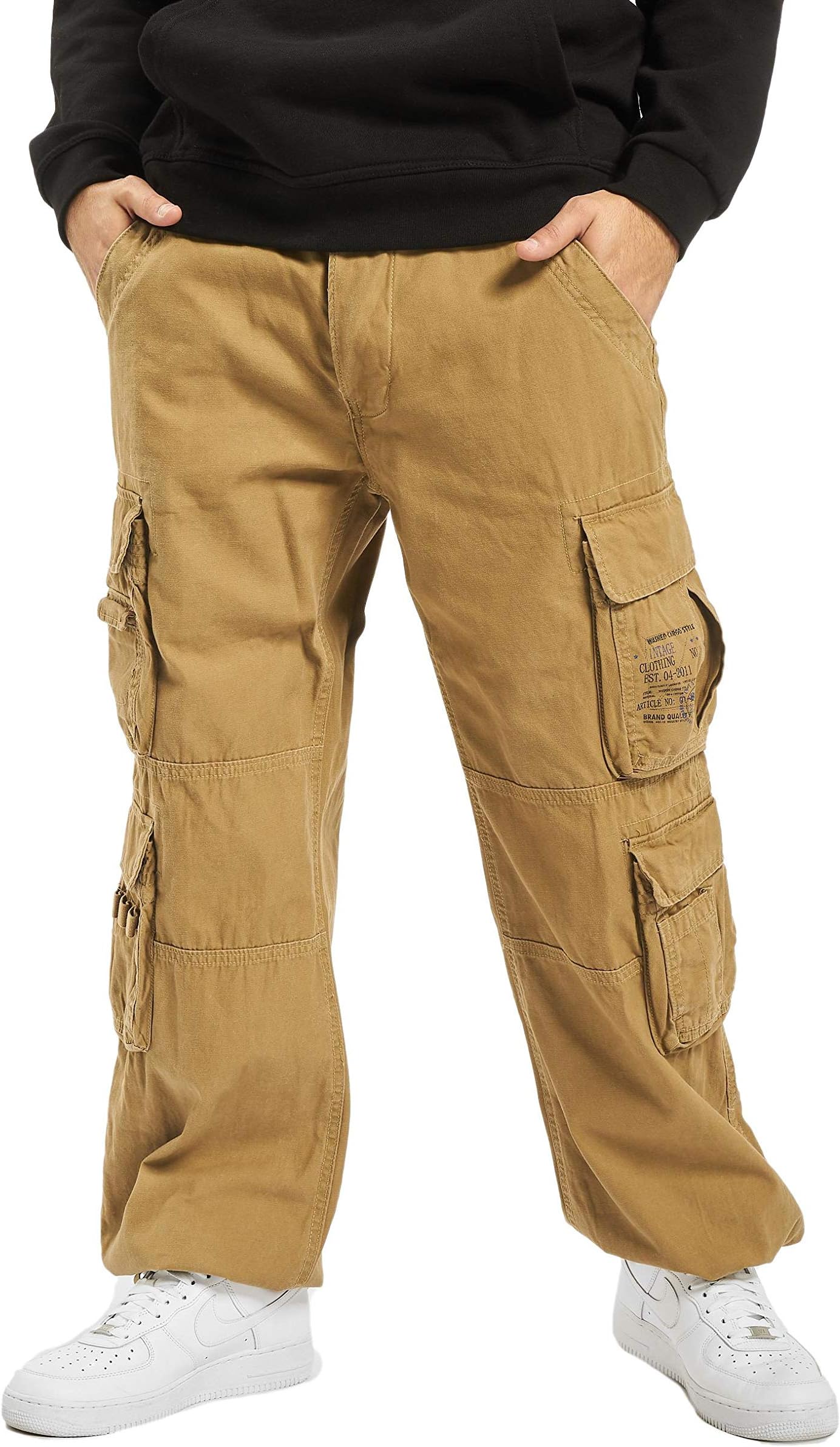 BranditPure Vintage Ripstop Men's Cargo Trousers Army Cargo Trousers Limited