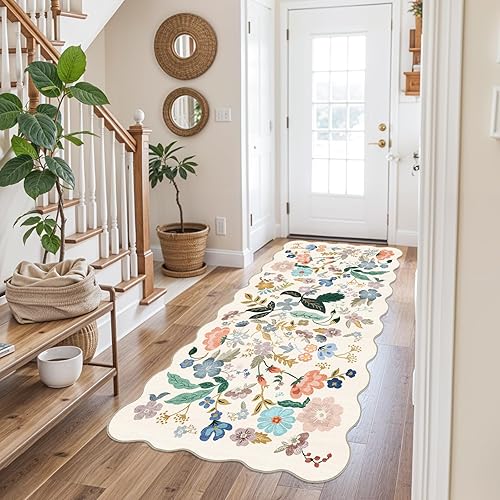 Miniatura 730 de Alfombra lavable para pasillo y de cocina, alfombra de entrada, vintage, suave para el suelo, alfombra antideslizante para interiores, para baño