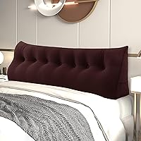 Vista 37 de Johnear - Almohada grande de cuña para cabecera de lectura, para sentarse en la cama para adultos, cojín triangular de terciopelo para respaldo