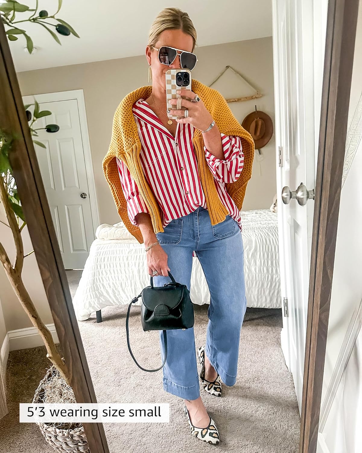 luvamia Wide Leg Jeans for Women Trendy High Waisted Flare Jeans Cropped Denim Pants Stretchy Baggy with Patch Pockets - Image 3