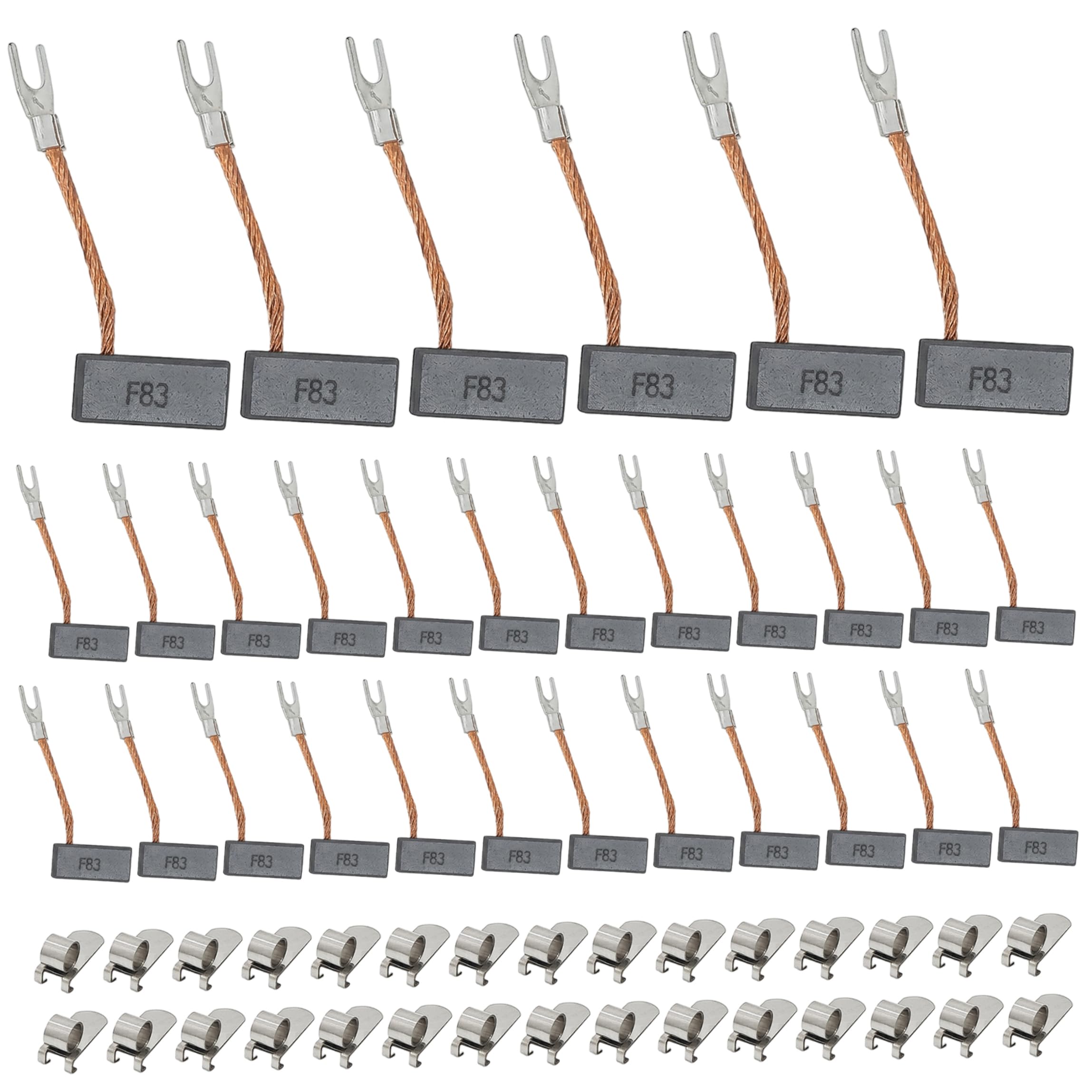 Escobillas de carbón, escobillas de carbón de repuesto de 30 piezas, de motor F83 Dc con material importado, 6, 3 x 9, 4 x 20 mm; 1