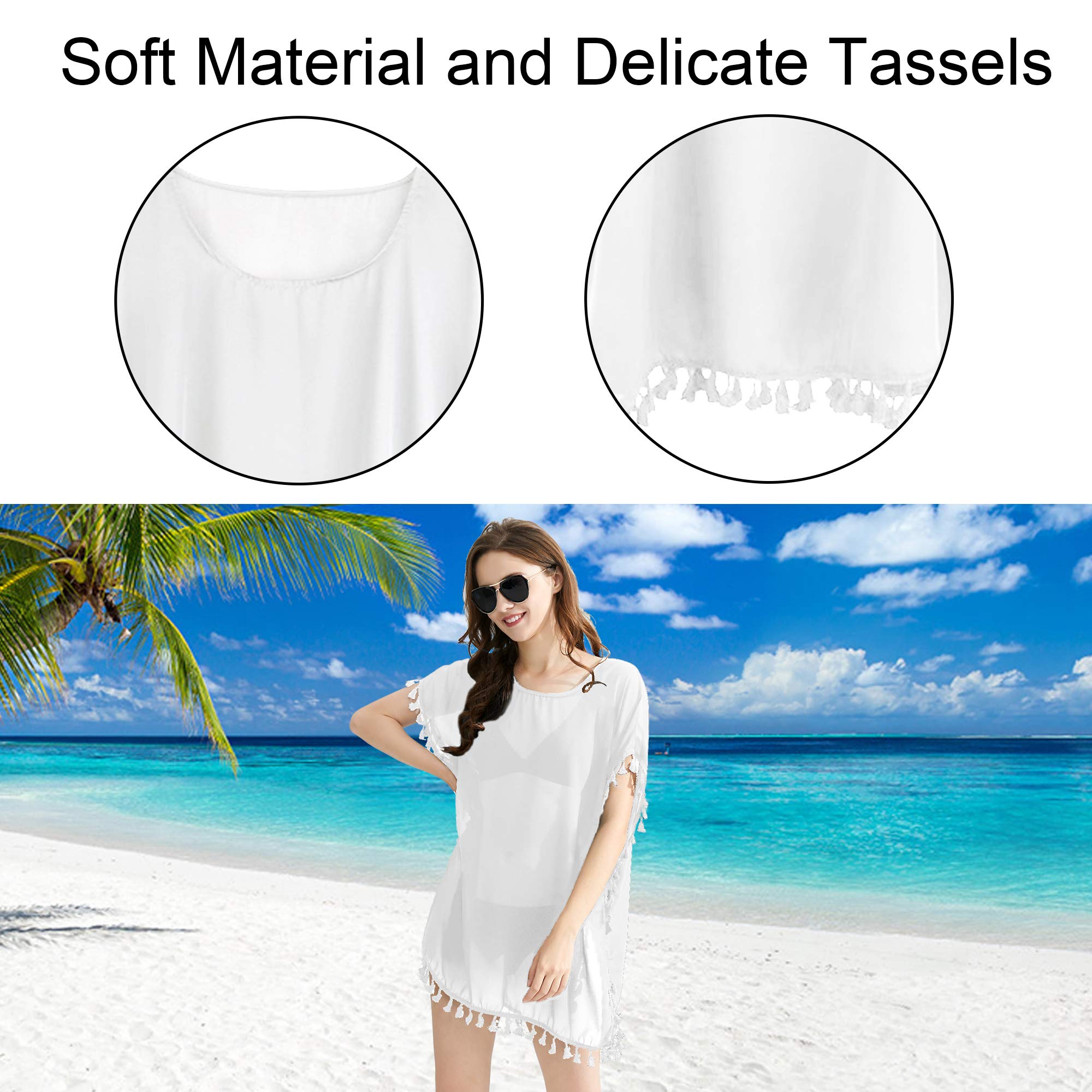 Chalier Copricostume Donna Mare Estate Abito da Spiaggia Bikini Beach Costume Cover up (Nero)