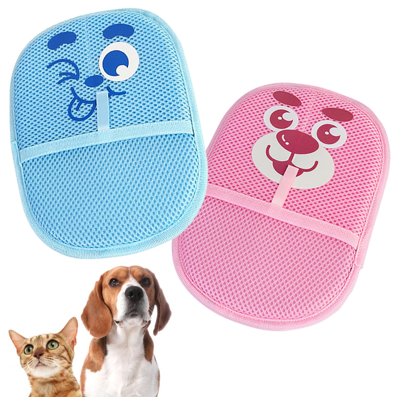 KIPTVO 2pcs Electrostatic Pet Hair Remover Glove, Reusable Electrostatic Cat Grooming Glove, Dog Grooming Glove Set, Versatile Pet Hair Removal Tool for Washing, Clothes, Sofas, Carpets, Deshedding