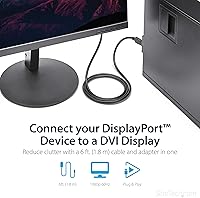 Vista 2 de StarTech.com cable conversor de adaptador de video DisplayPort a DVI - MM DVI 6 ft Negro