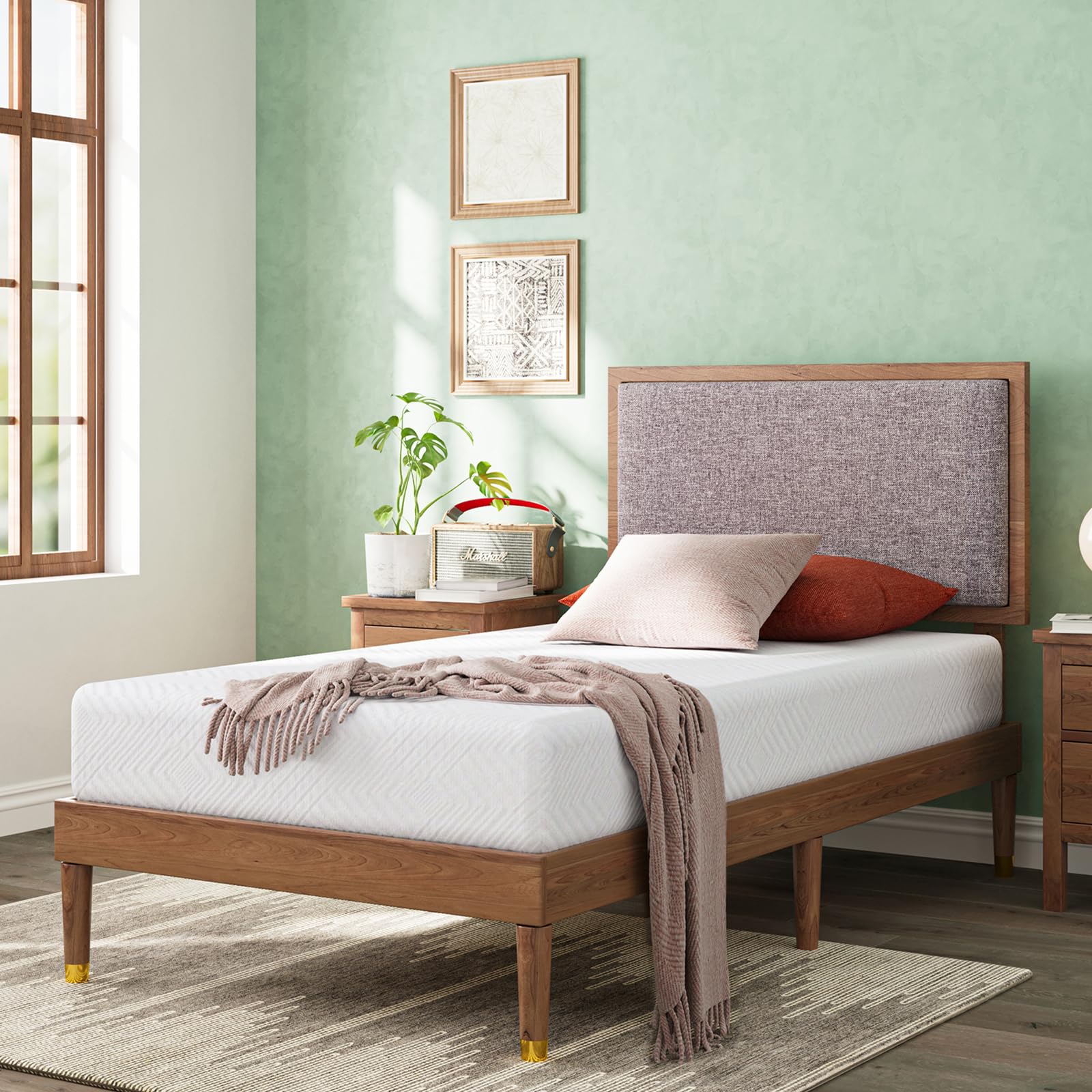 Dyonery 5 Inch Mattress Twin Green Tea Memory Foam Mattress