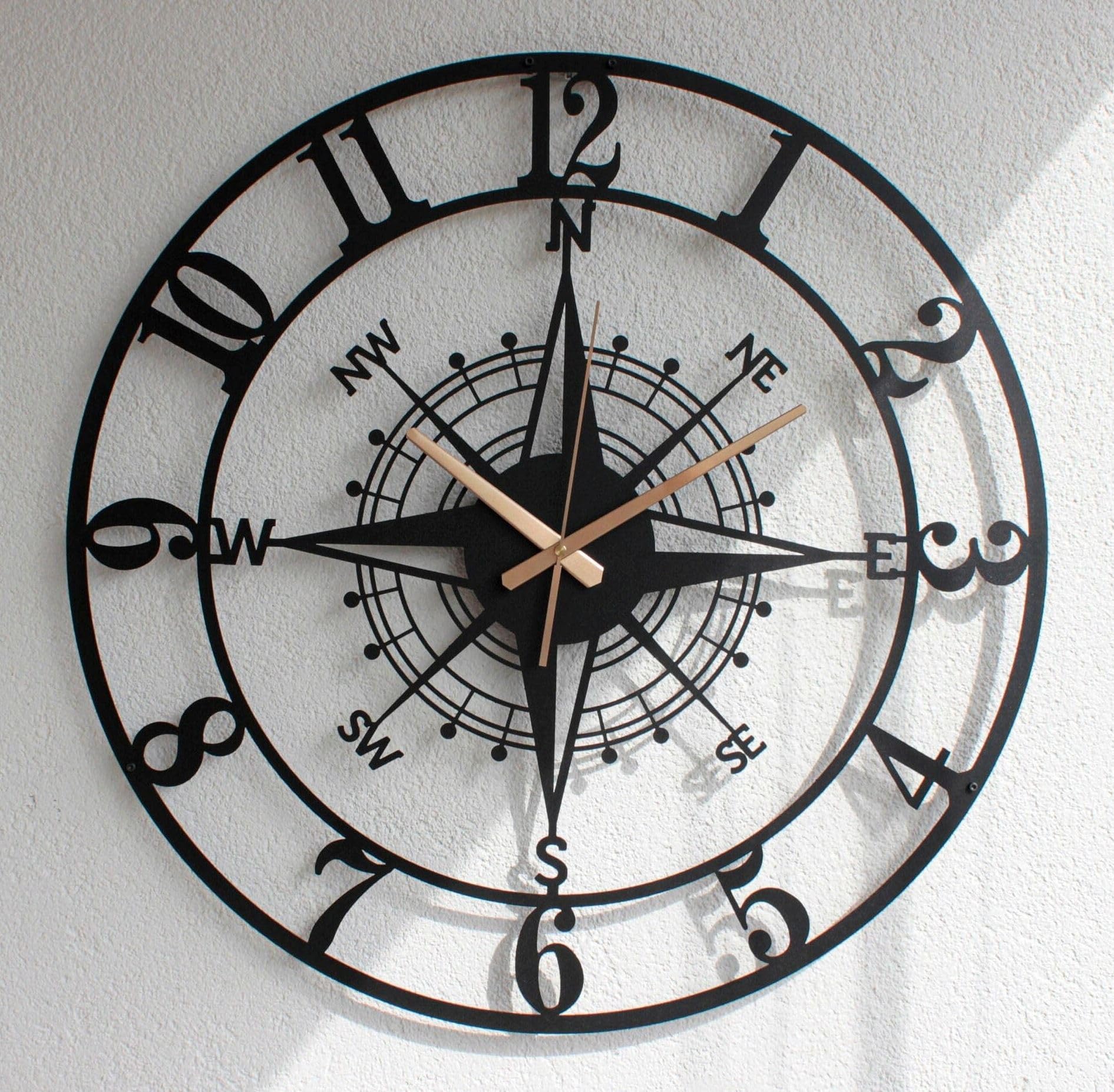 Arabs Stylish Metal Wall Clock for Home and Hall, Living Room, Bedroom, Office, Antique Big Size Modern Wall Watch for Home Decor (Style 7, 40 cm)-image-33