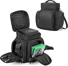 Trunab Console Carrying Case Compatible with Xbox Series X, Travel Bag with Multiple Pockets for Xbox Controllers, Cables, Portable Hard Disk and Other Accessories, Green - Patented Design