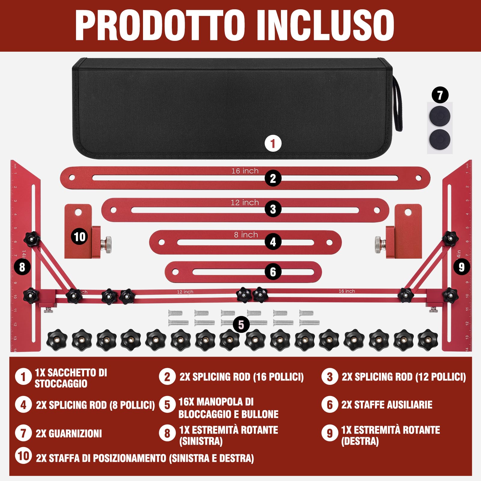 Stair Stencil Tool, Strumento di Misura Scala Dotato di Asta Ausiliaria Supporto e Sacchetto Stoccaggio, Scala Stencil Meter per Supporti e Divisori per Scale (Lunghezza da 10,5 a 60,5 Pollici)